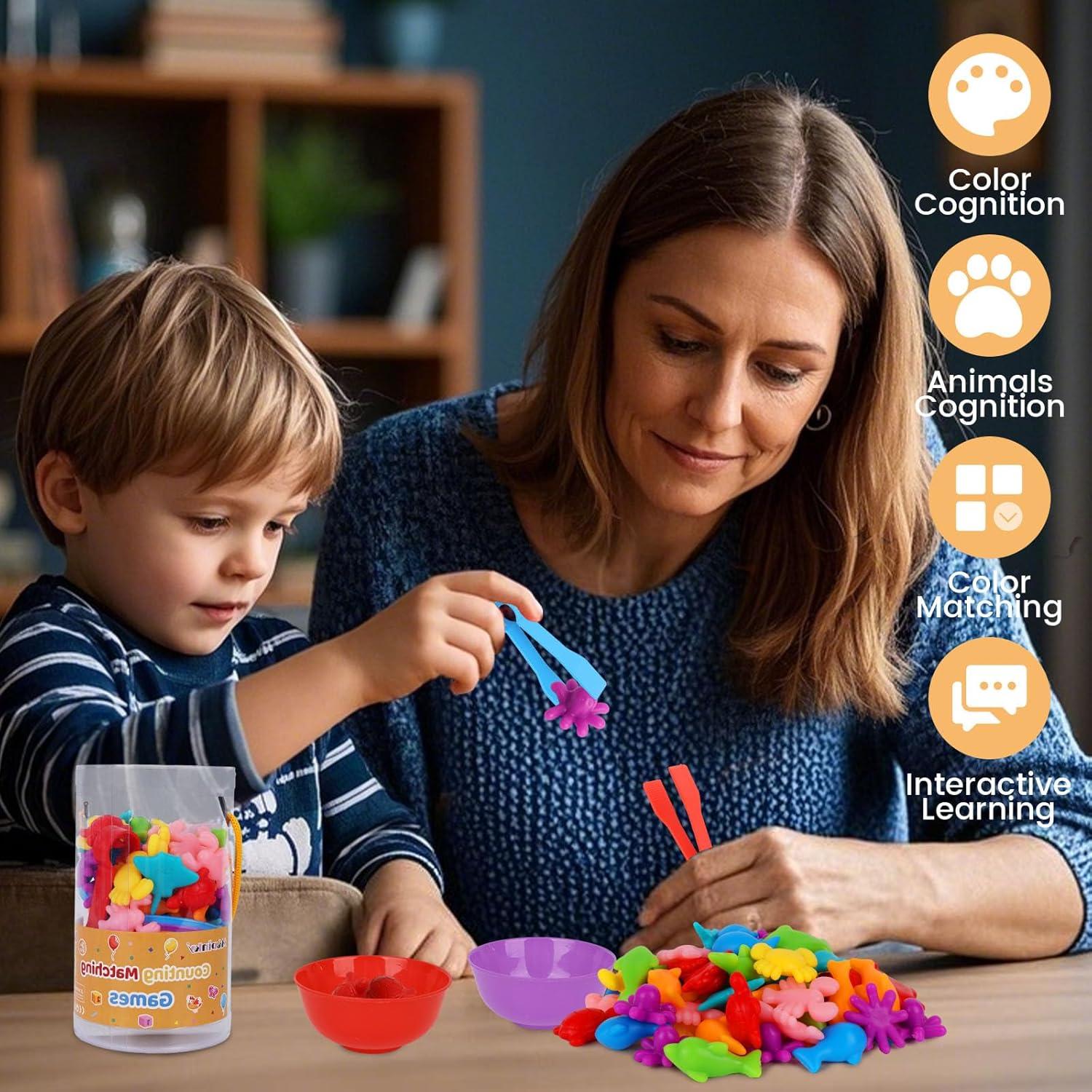 Juego de Emparejamiento de Animales del Océano AMOR PRESENT 64 PCS