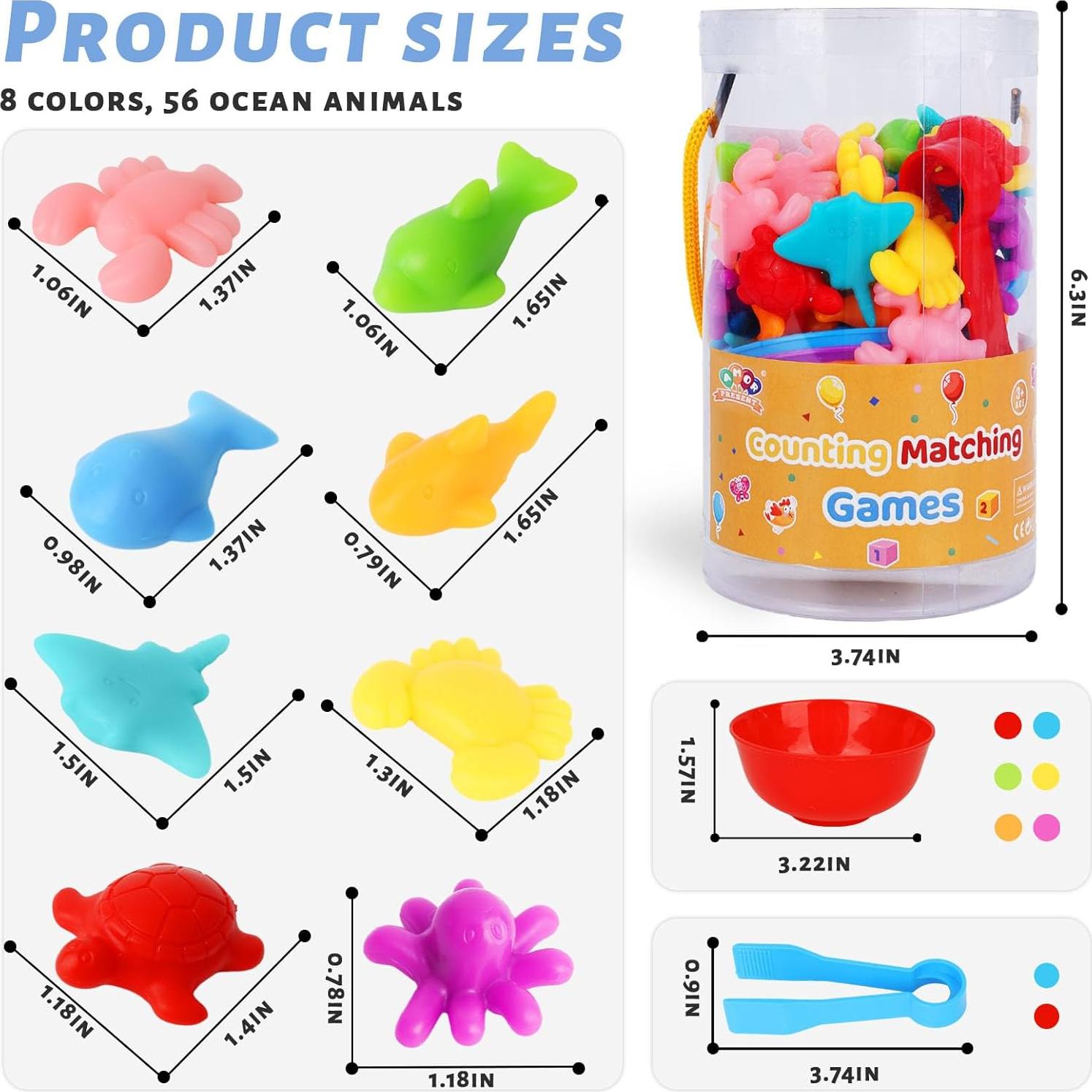 Juego de Emparejamiento de Animales del Océano AMOR PRESENT 64 PCS