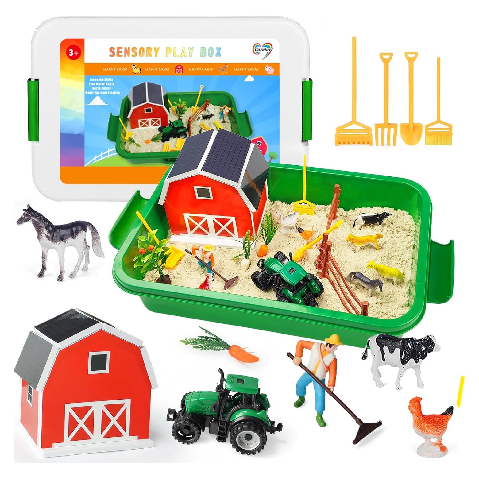 Caja Sensorial de Granja Carolart con Arena y Animales 1.21 kg