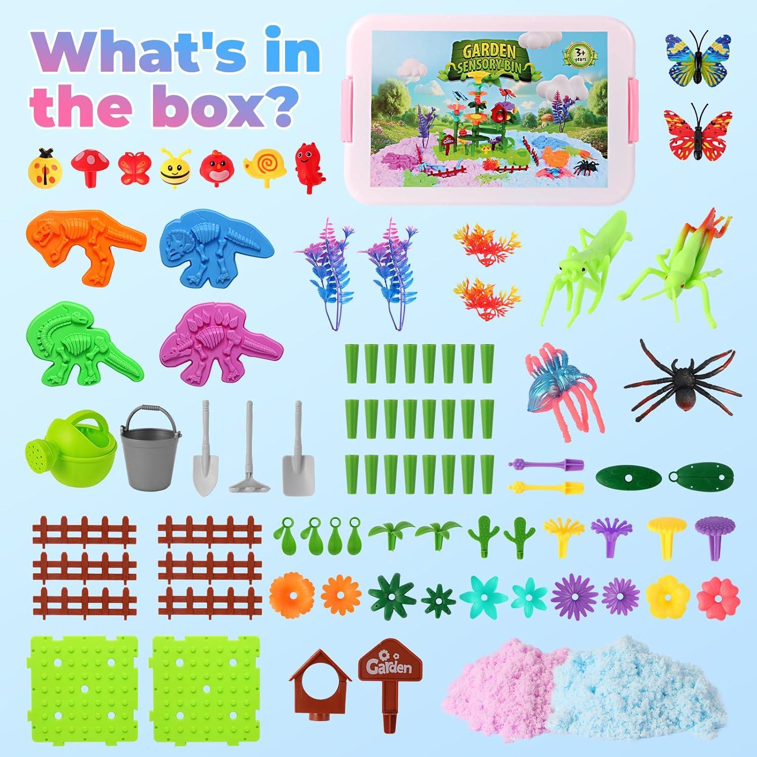 Kit de Jardín Sensorial FIIOEOY 89 Piezas para Niños 3-5 Años
