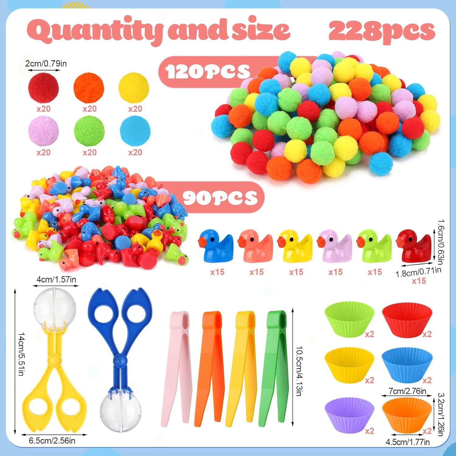 228 Piezas Juguetes de Motricidad Fina Libfrnt - Clasificación y Conteo