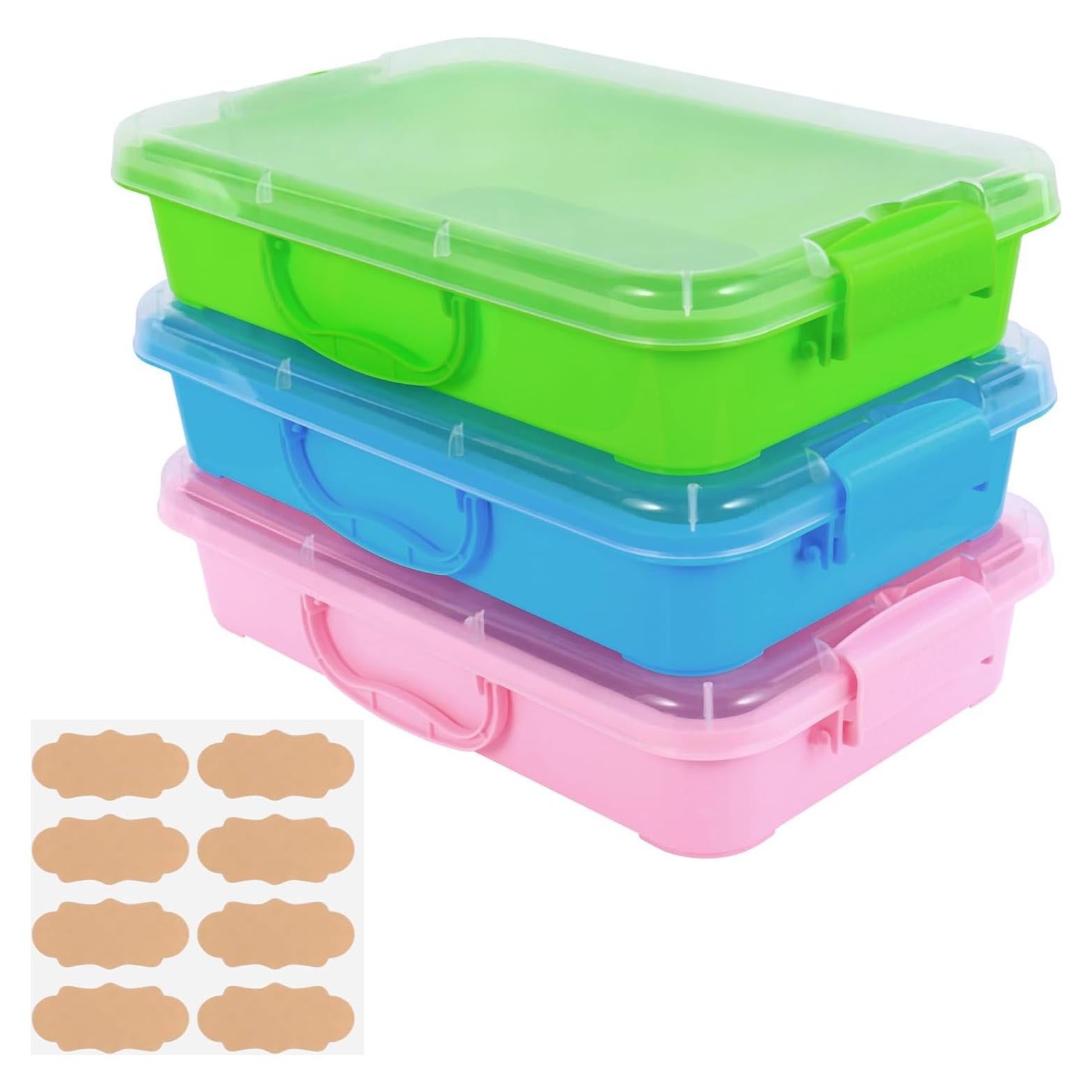 Contenedores Sensoriales de Plástico Annchwool - 3 Pcs Apilables