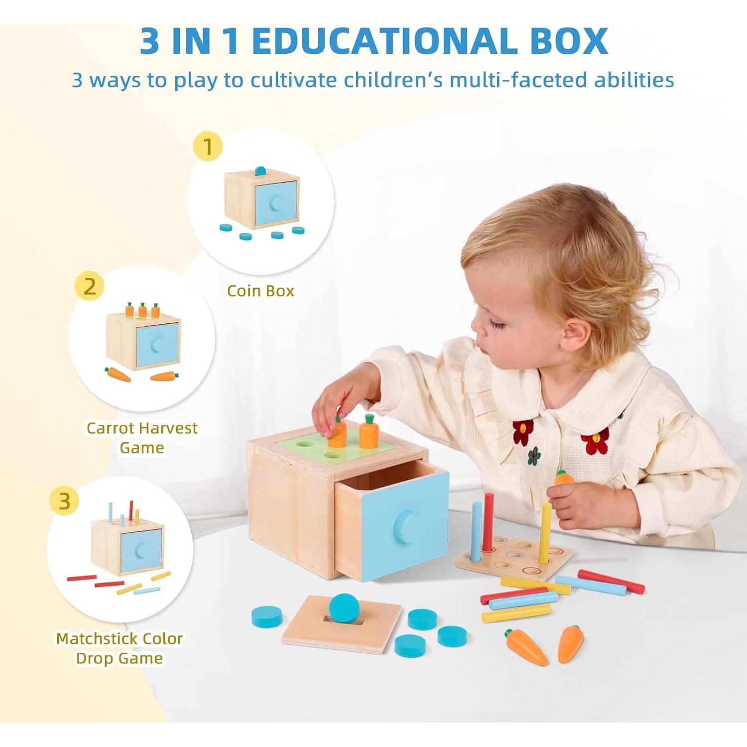 Juguetes Montessori OOOK 7 en 1 para Bebés 12+ Meses