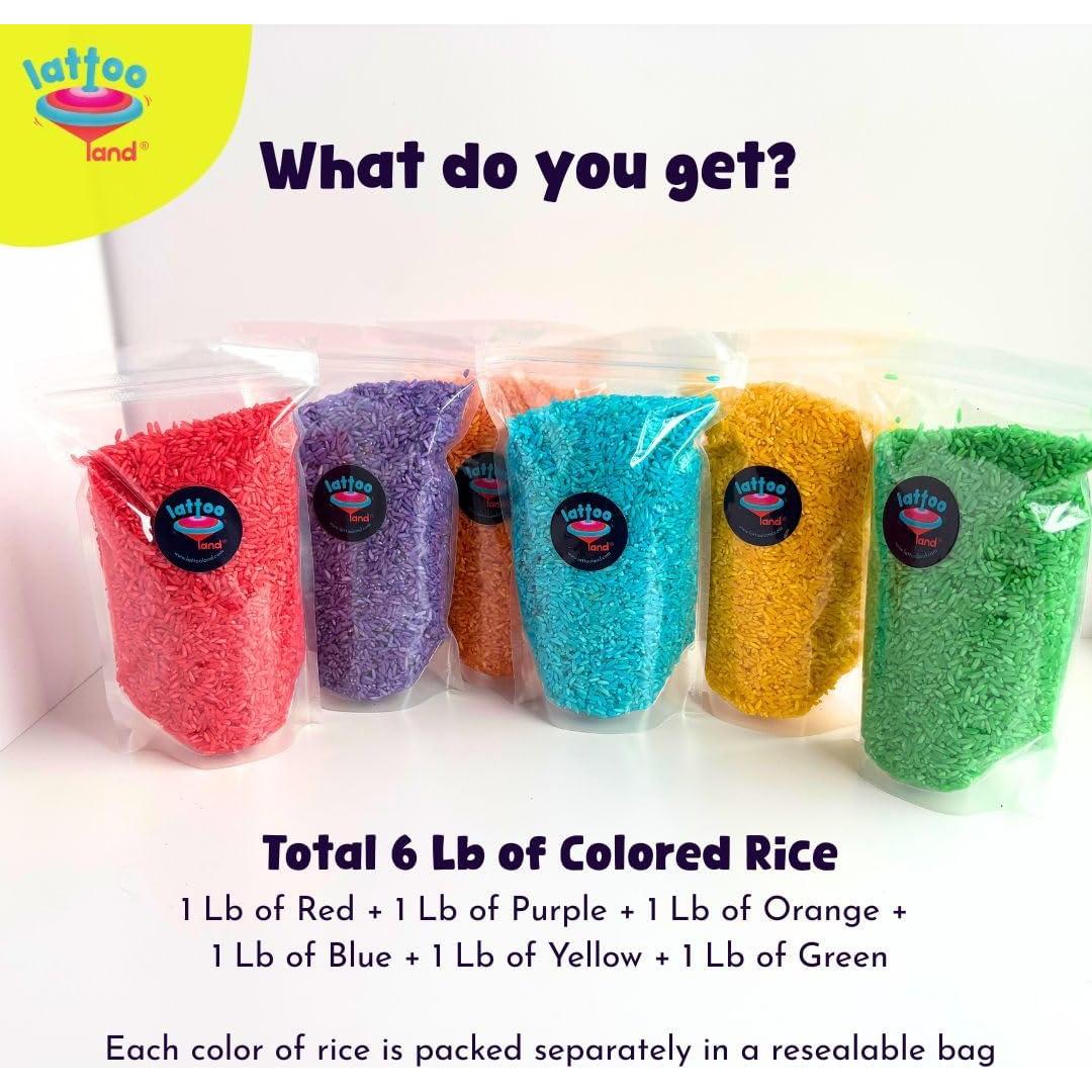 Relleno Sensorial de Arroz de 6 Colores Lattooland 2.96 kg