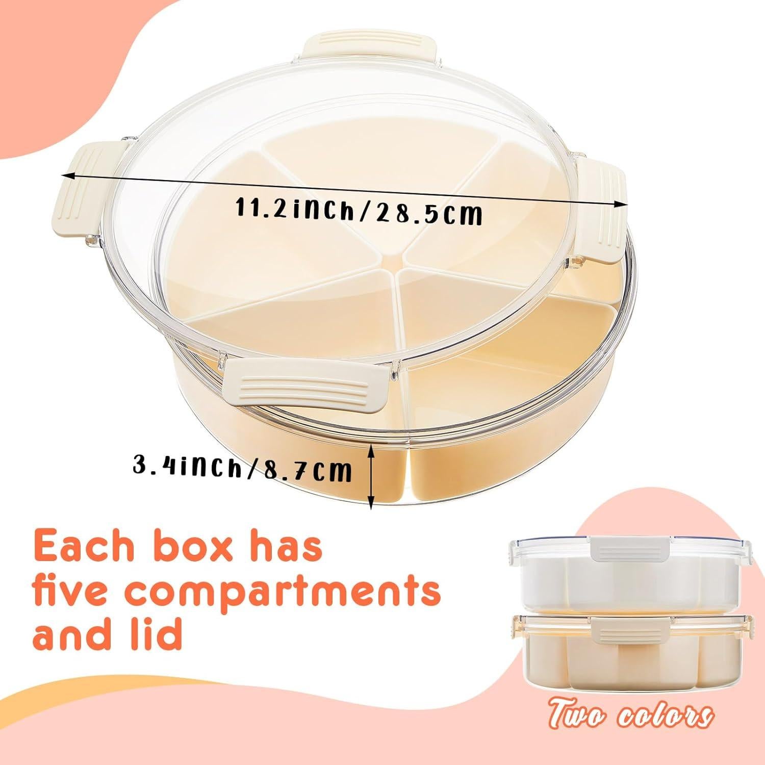 2 Cajas Sensoriales Vertintong con Tapa 28.5 cm Beige y Blanco