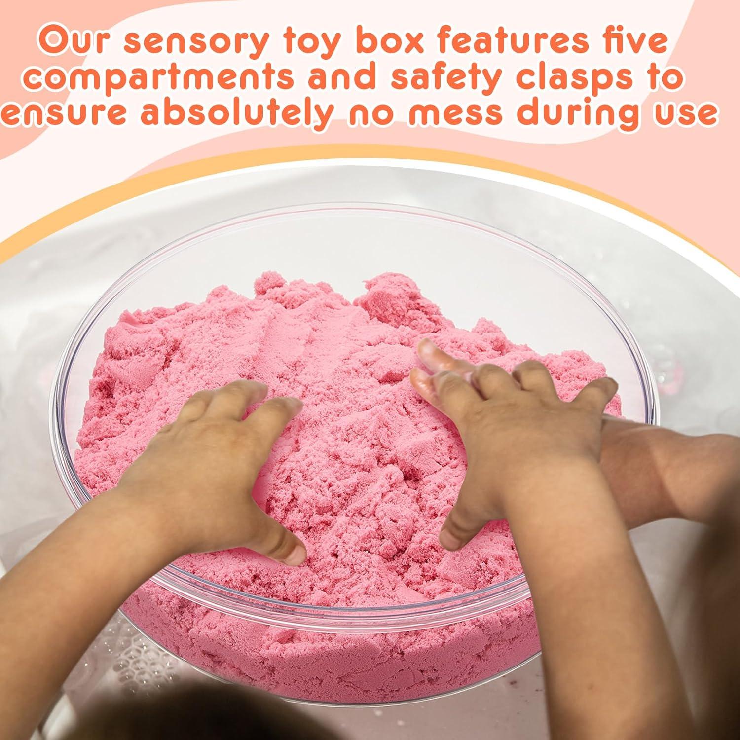 2 Cajas Sensoriales Vertintong con Tapa 28.5 cm Beige y Blanco