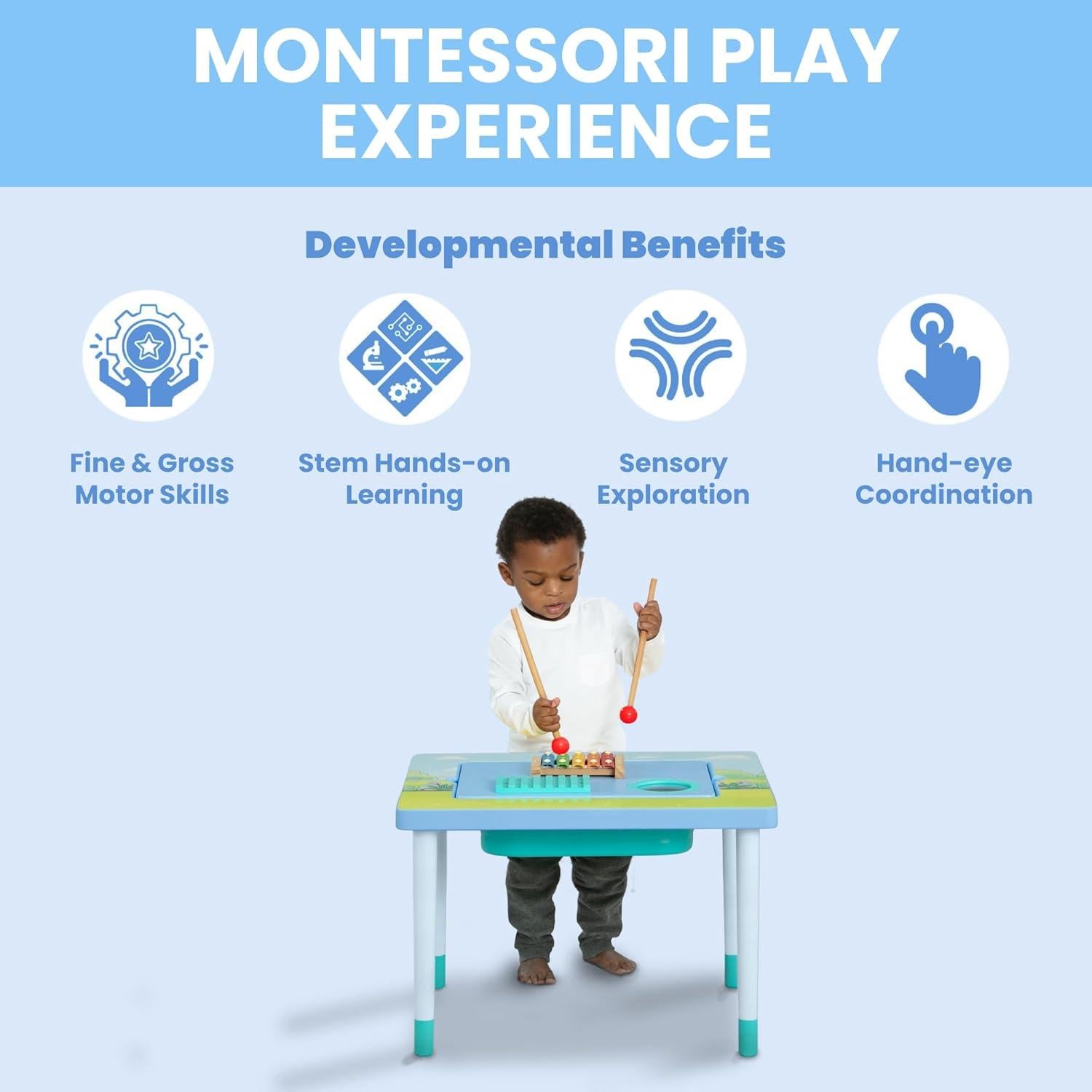 Mesa Sensorial Compacta Bluey - Juguete Montessori Azul