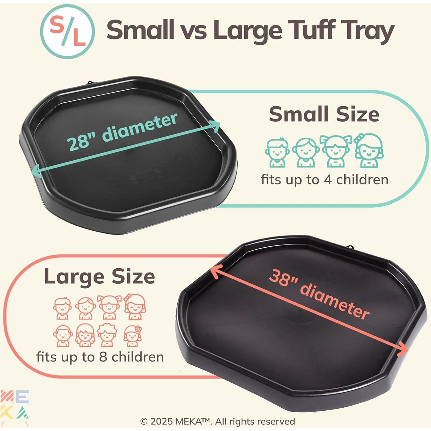 Bandeja Tuff MEKA Grande 96.5x96.5cm con 3 Tapetes Sensoriales