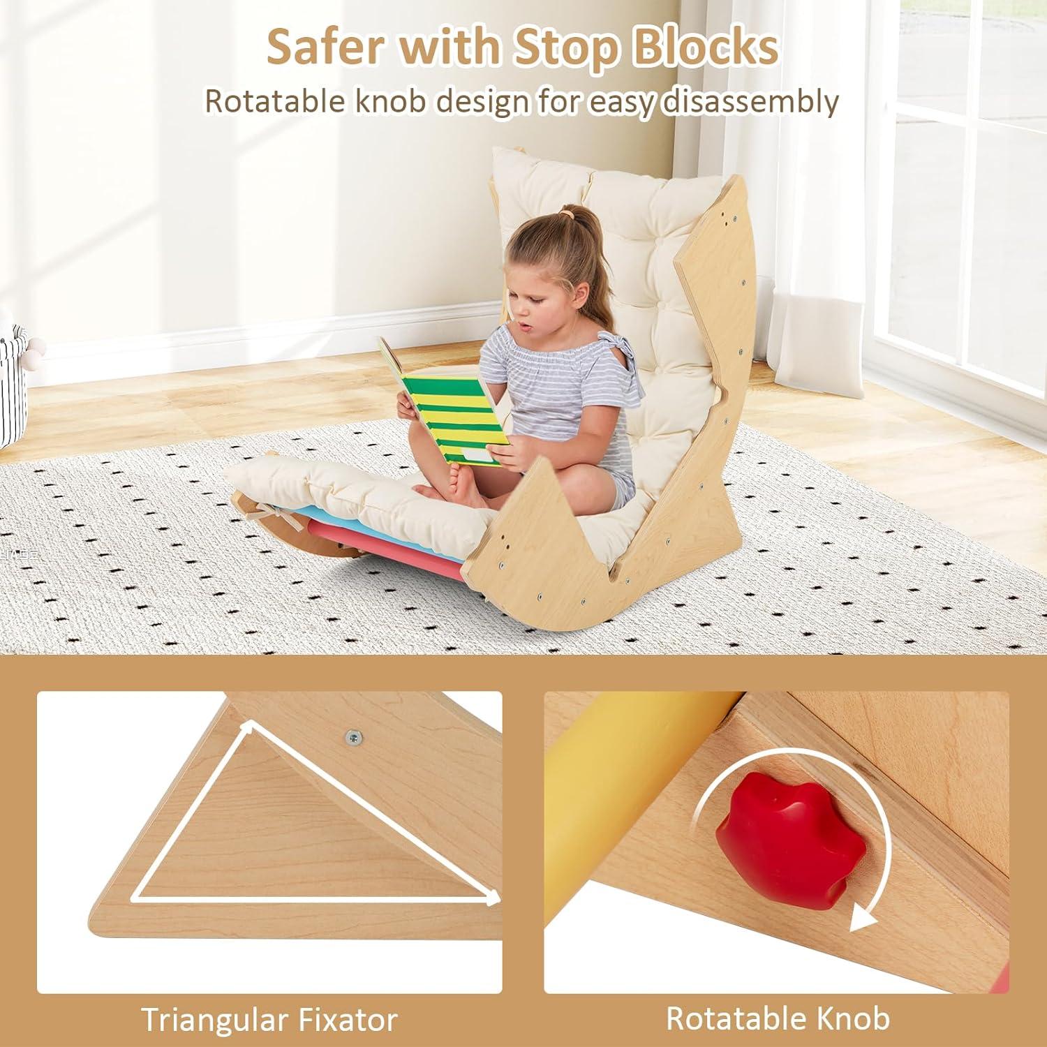 Arco de Escalada de Madera INFANS 6 en 1 con Cojín Suave