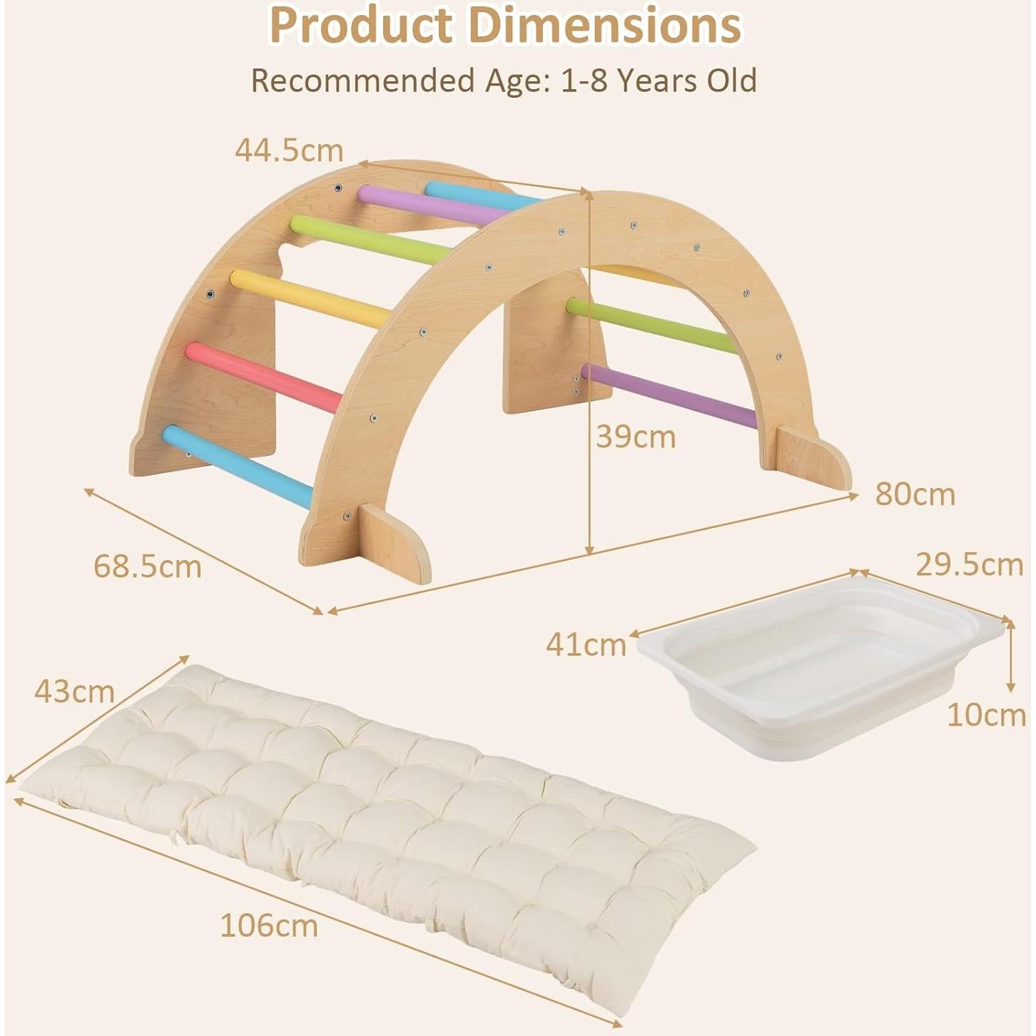 Arco de Escalada de Madera INFANS 6 en 1 con Cojín Suave