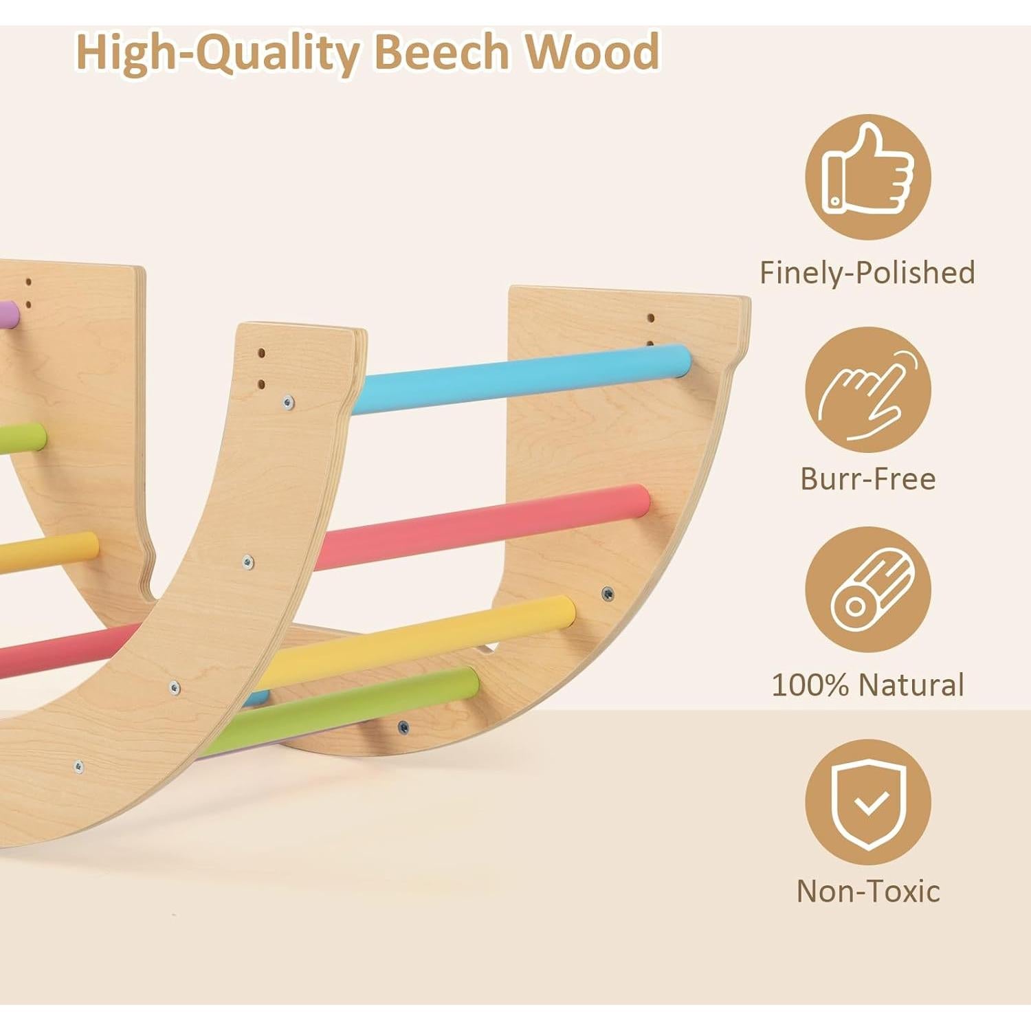 Arco de Escalada de Madera INFANS 6 en 1 con Cojín Suave