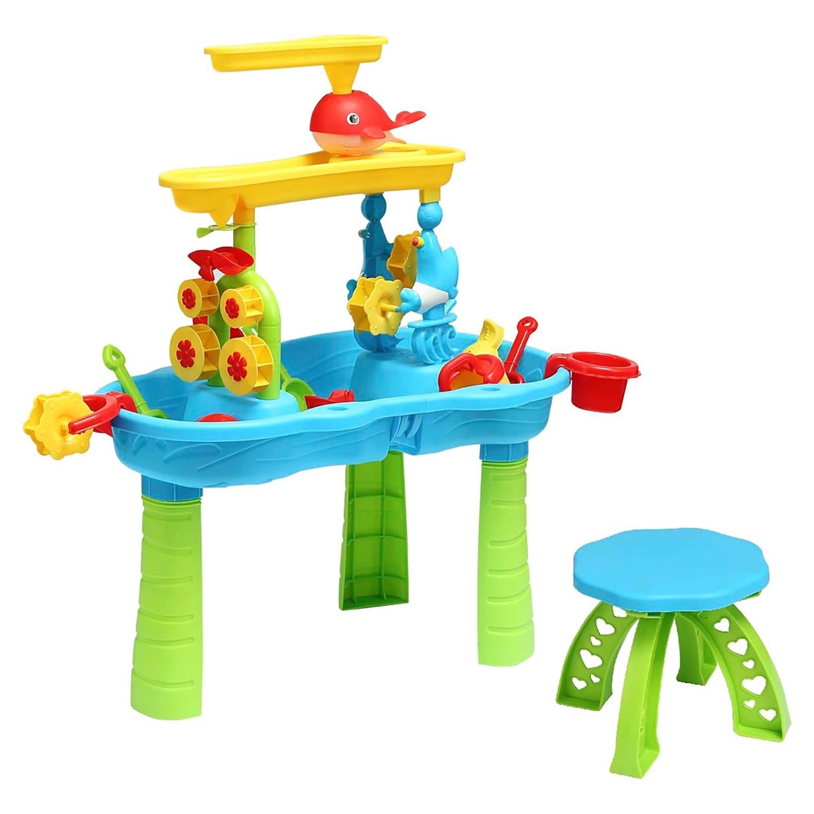 Mesa de Arena y Agua Sensorial Trimate 3 Niveles con Silla