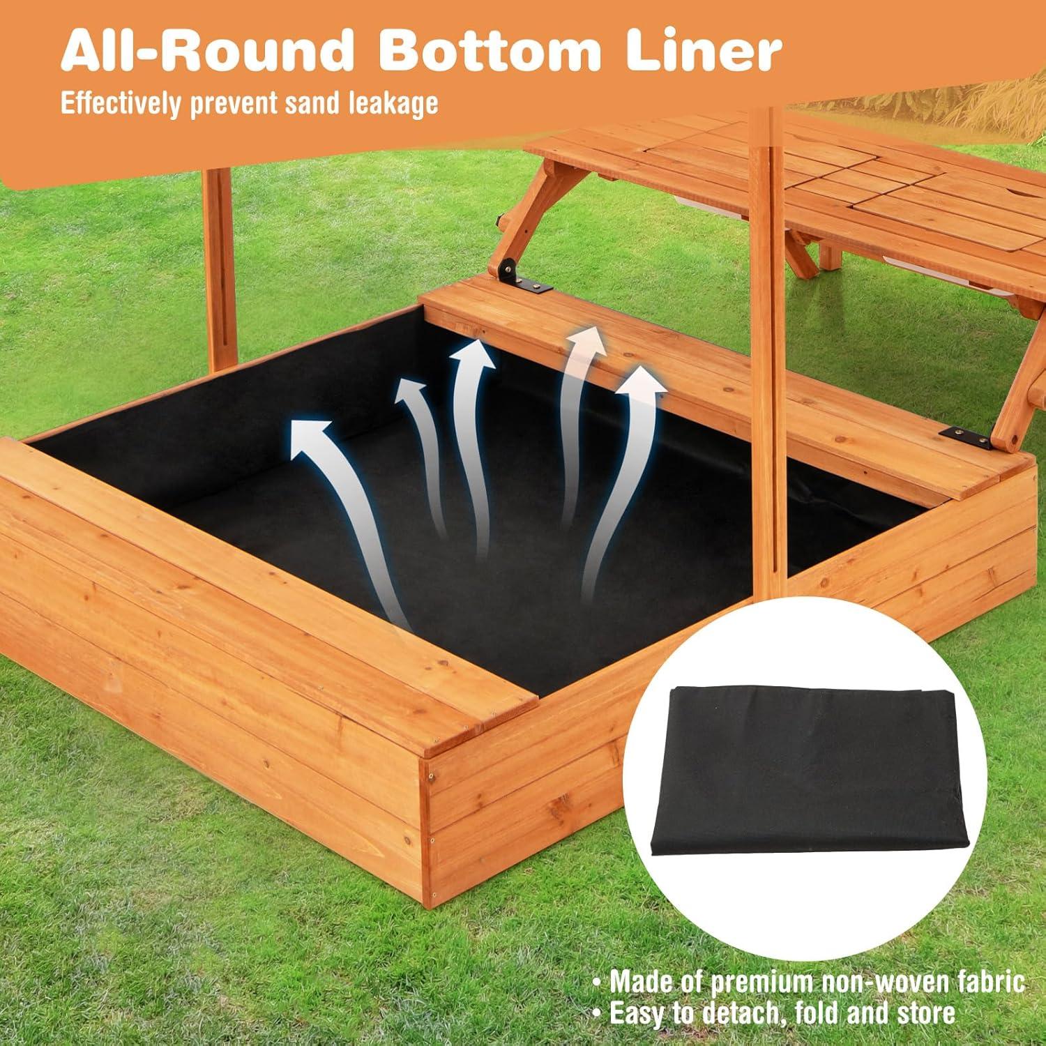 Caja de Arena de Madera Costzon 3 en 1 con Toldito Ajustable