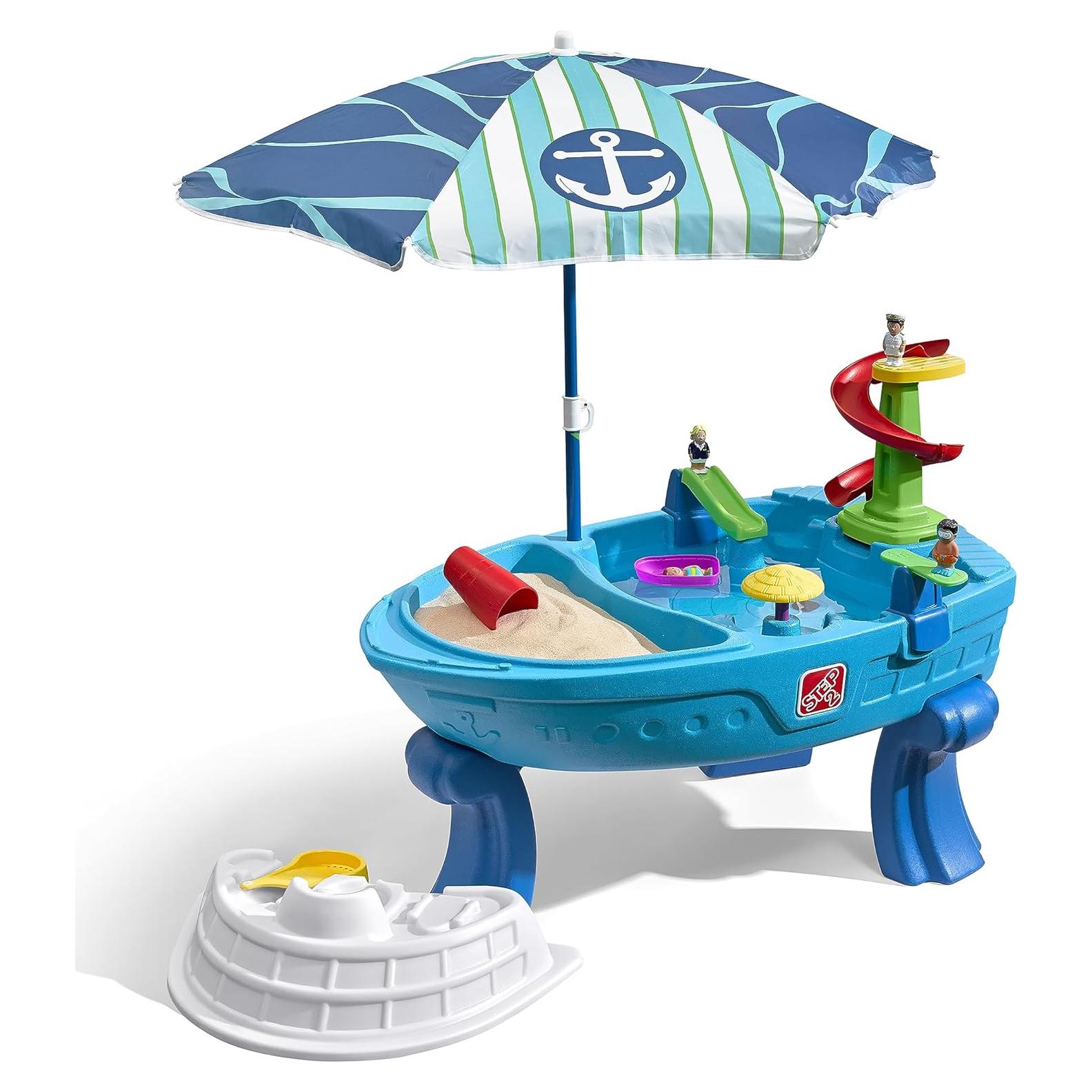 Mesa de Arena y Agua Step2 Fiesta Cruise con Paraguas 10 Accesorios