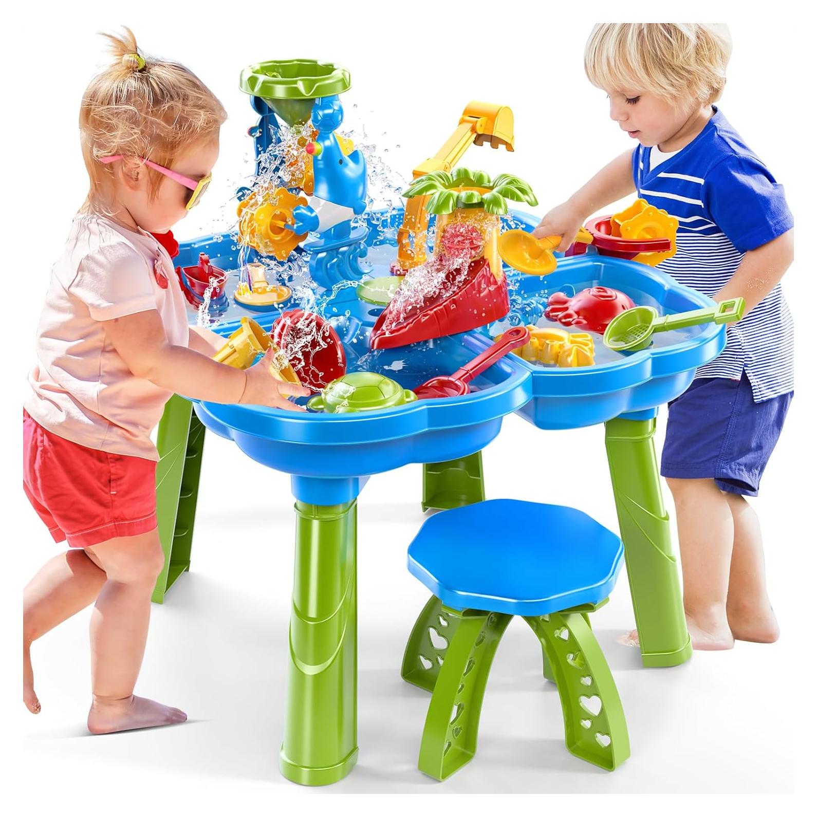 Mesa de Agua y Arena 4 en 1 NIPLOOOW para Niños 3-6 Años