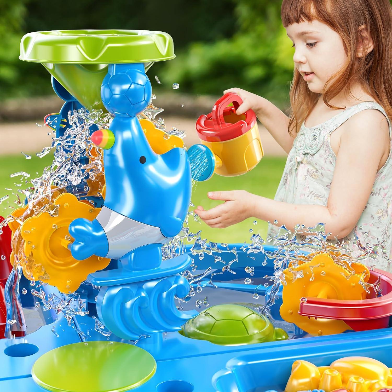 Mesa de Agua y Arena 4 en 1 NIPLOOOW para Niños 3-6 Años