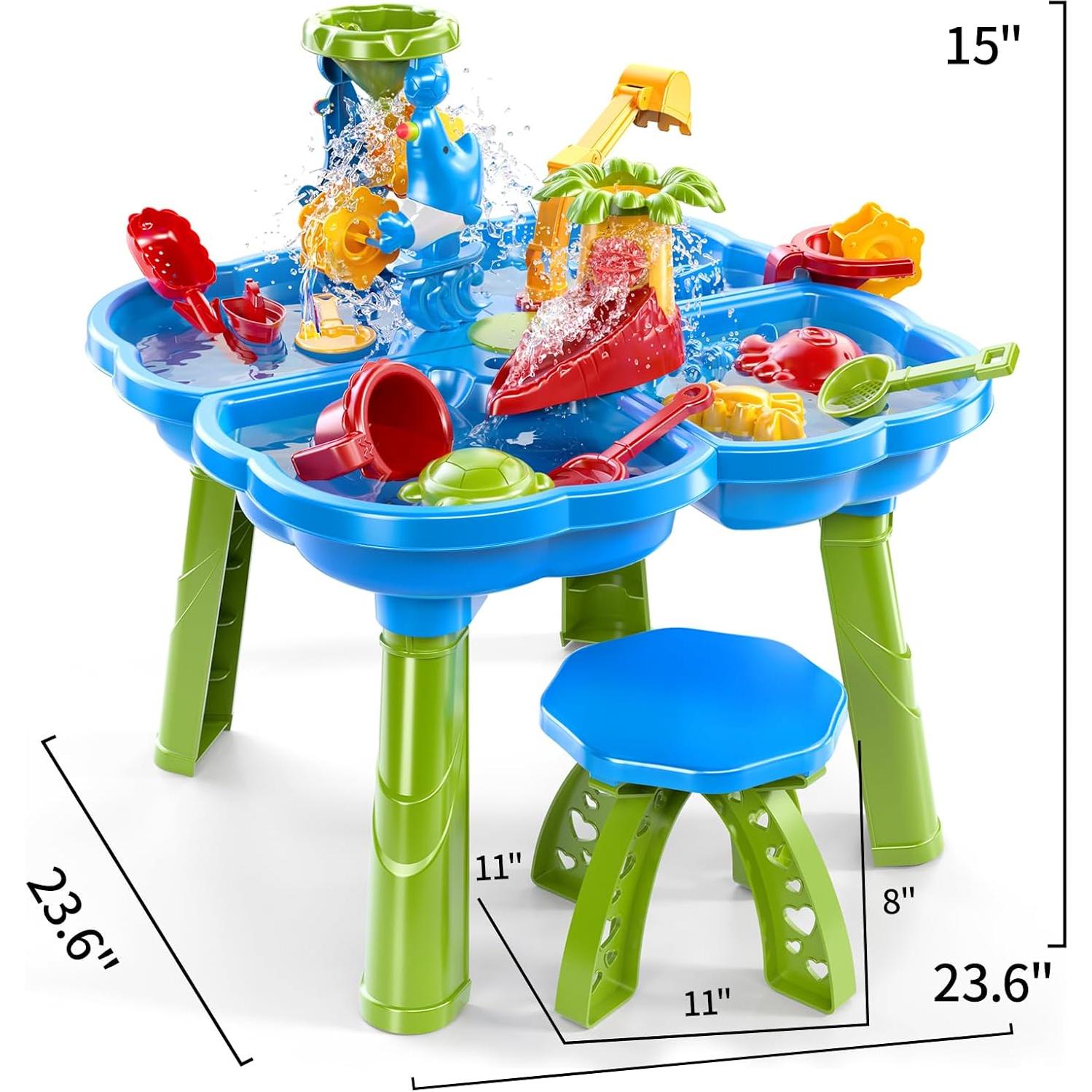 Mesa de Agua y Arena 4 en 1 NIPLOOOW para Niños 3-6 Años