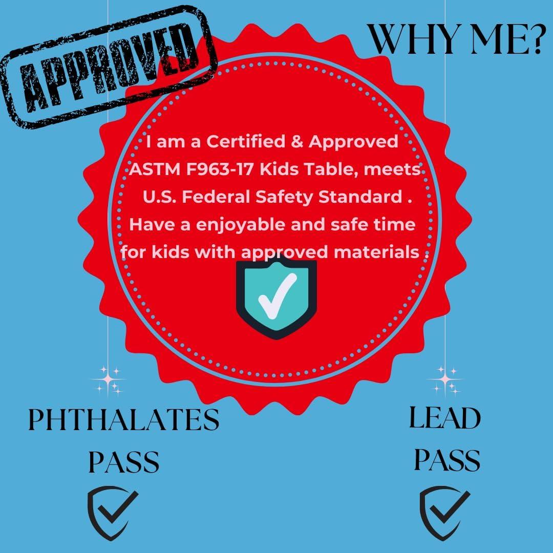 Mesa de Picnic 3 en 1 BTExpert Kids Madera 94x89 cm con Sombrilla