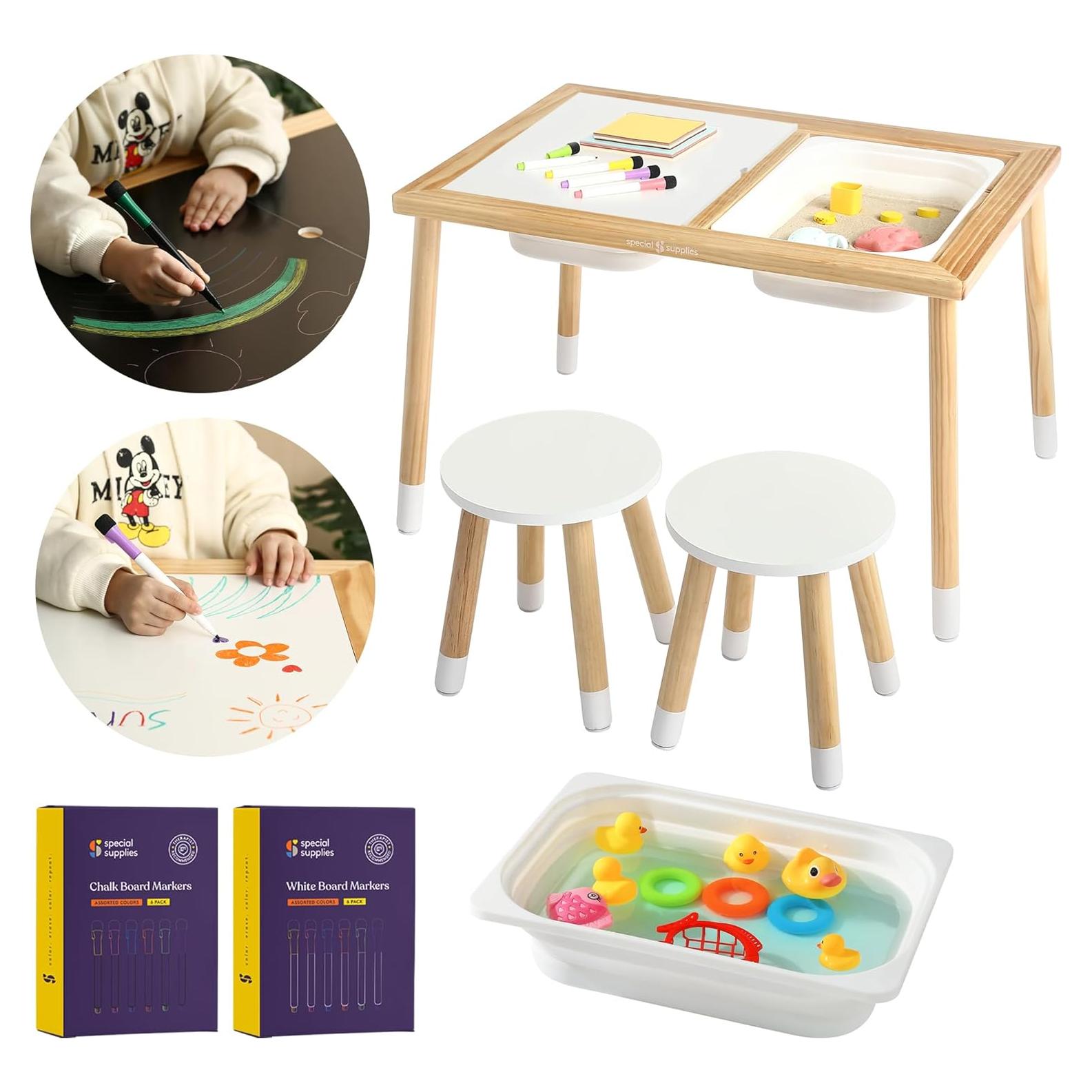 Mesa Sensorial para Niños Suministros Especiales 2 Bins 61x41cm