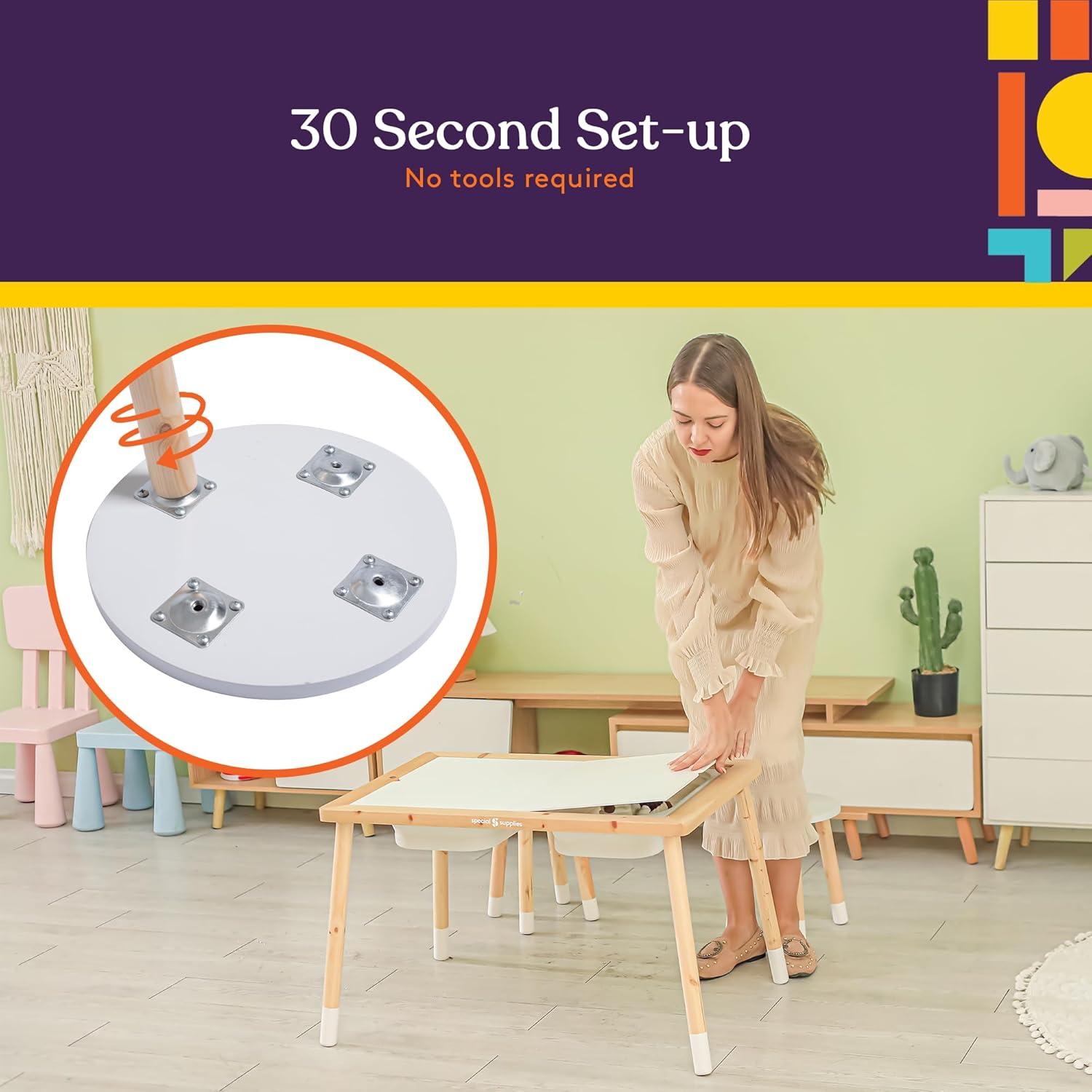 Mesa Sensorial para Niños Suministros Especiales 2 Bins 61x41cm