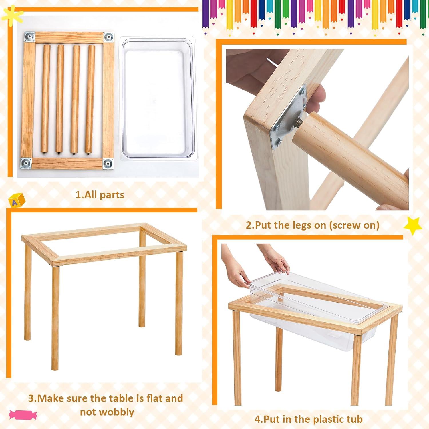 Mesa Sensorial de Madera Uiifan para Niños 2-4 Años