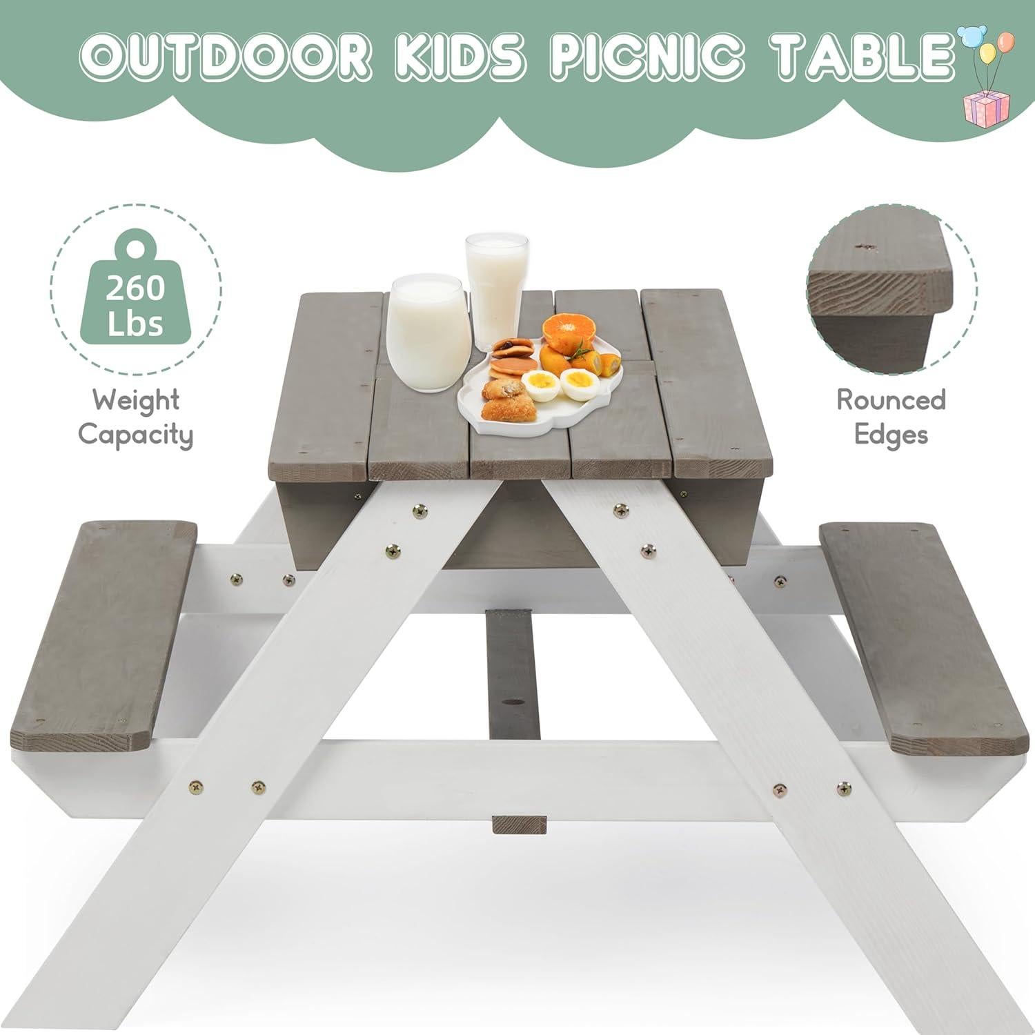 Mesa de Arena y Agua Mederra 94x94 cm para Niños con Paraguas