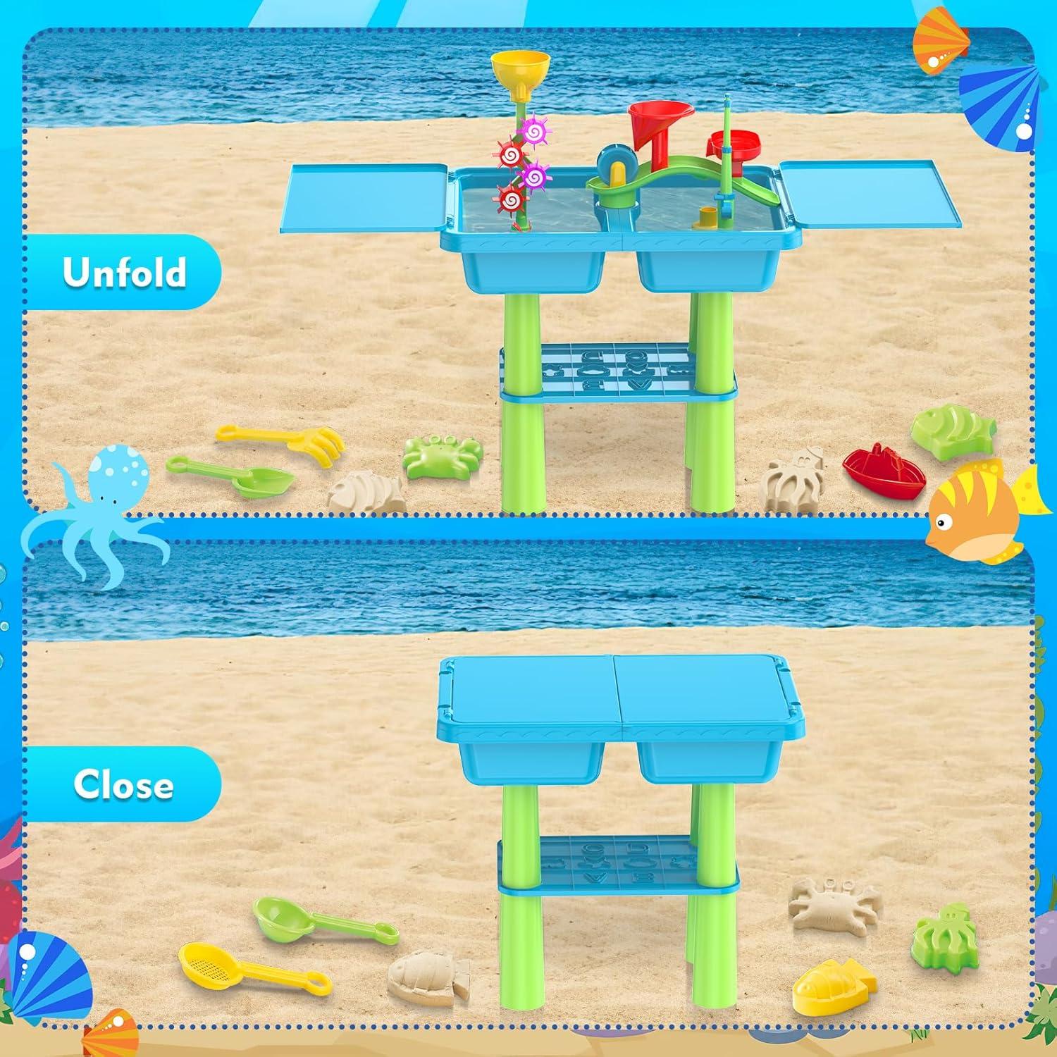 Mesa de Agua de deAO para Niños 2 en 1 con Juguetes