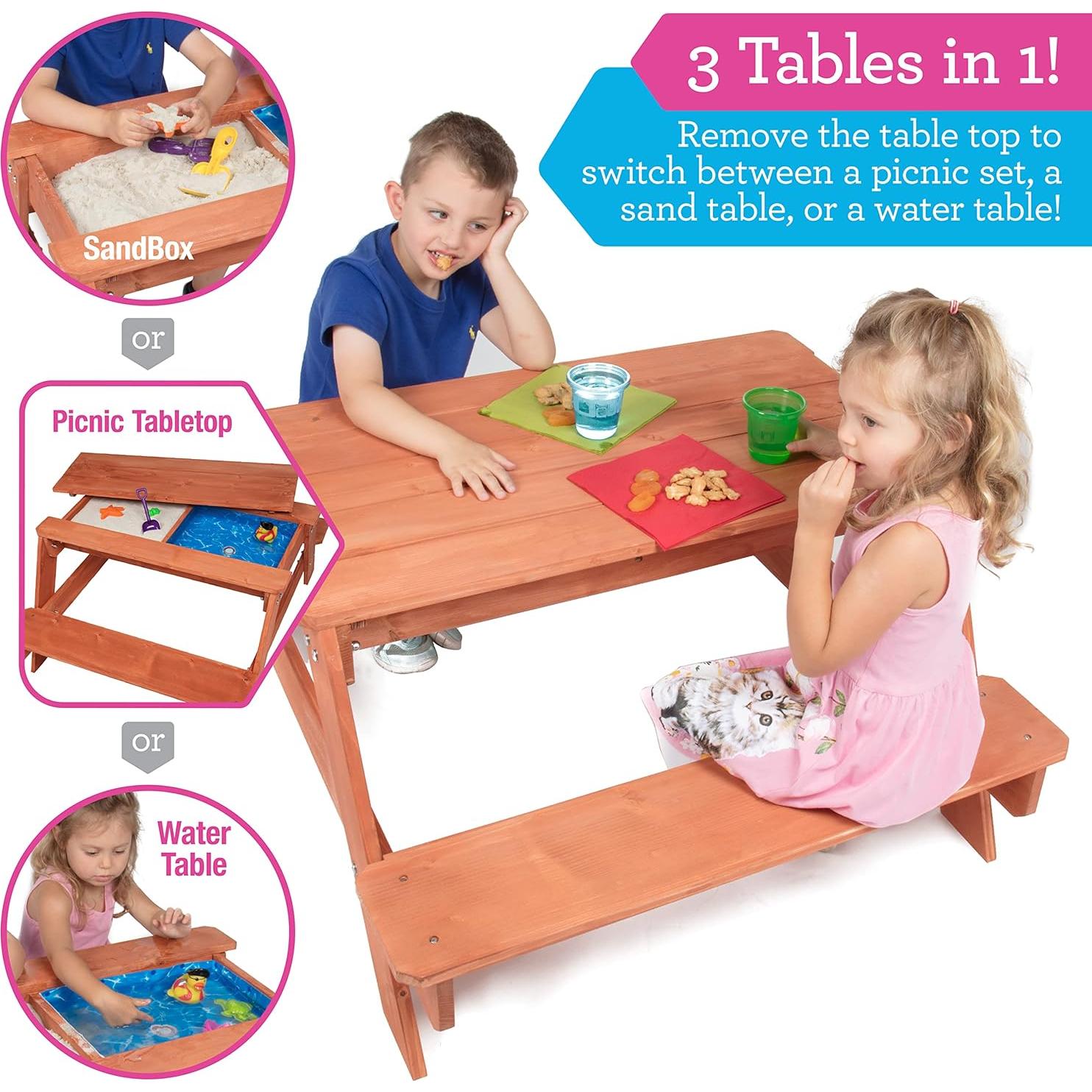 Mesa de Picnic Multifuncional 3 en 1 SVA-SWP-266 109cm Madera