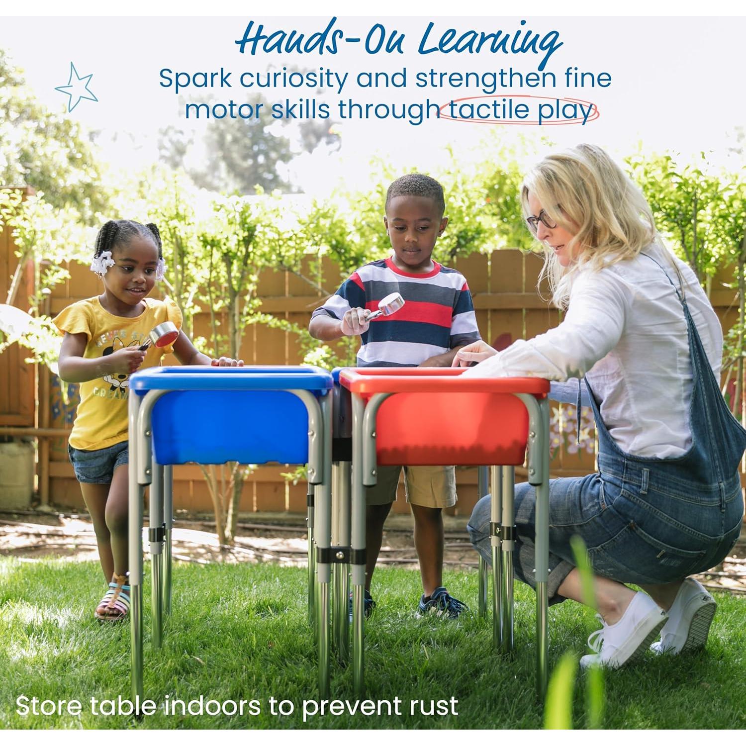 Mesa de Juego Sensorial ECR4Kids Ajustable 76.8cm Azul/Rojo