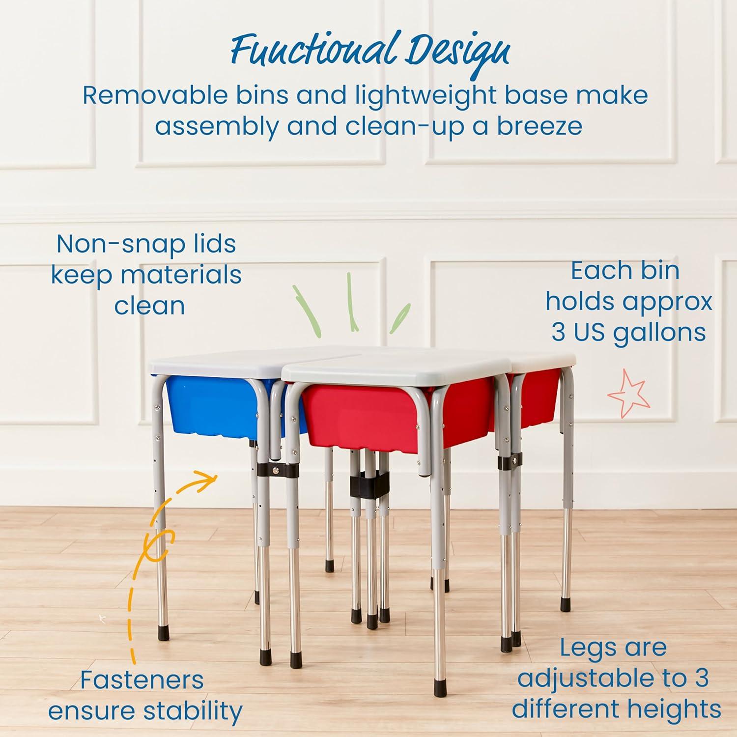 Mesa de Juego Sensorial ECR4Kids Ajustable 76.8cm Azul/Rojo