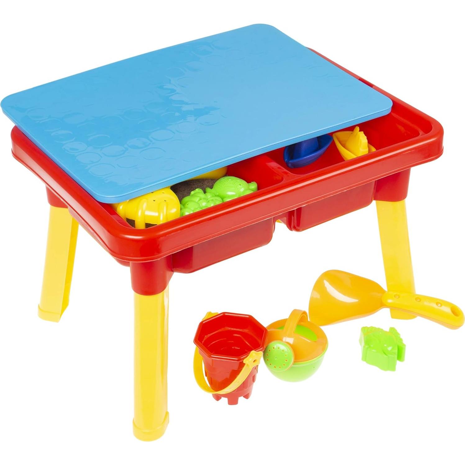 Mesa Sensorial de Agua y Arena Hey! Juega! con Tapa y Juguetes