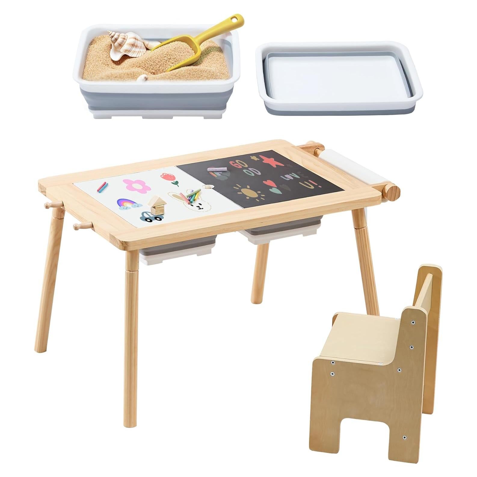 Mesa Sensorial Infantil Doreroom con Sillas y Almacenamiento