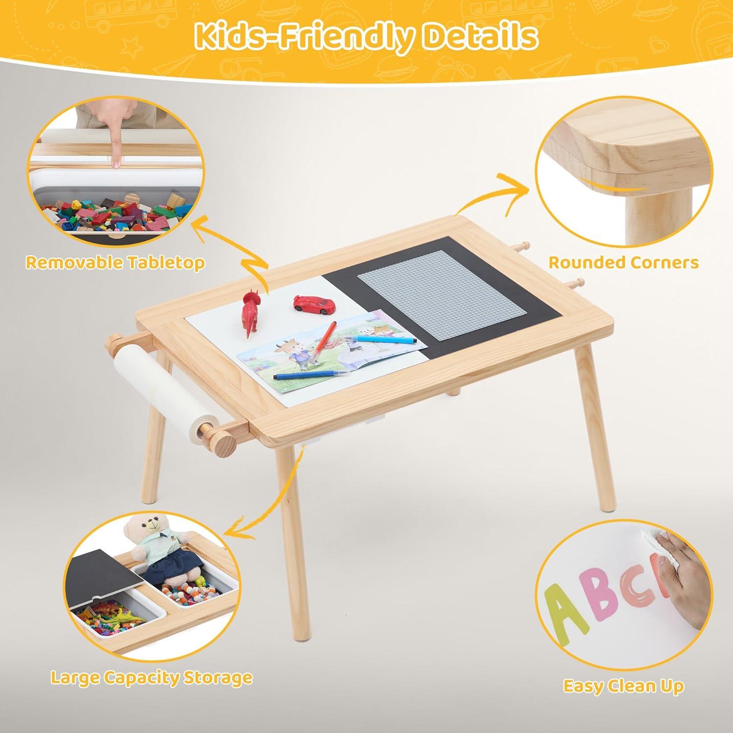 Mesa Sensorial Infantil Doreroom con Sillas y Almacenamiento
