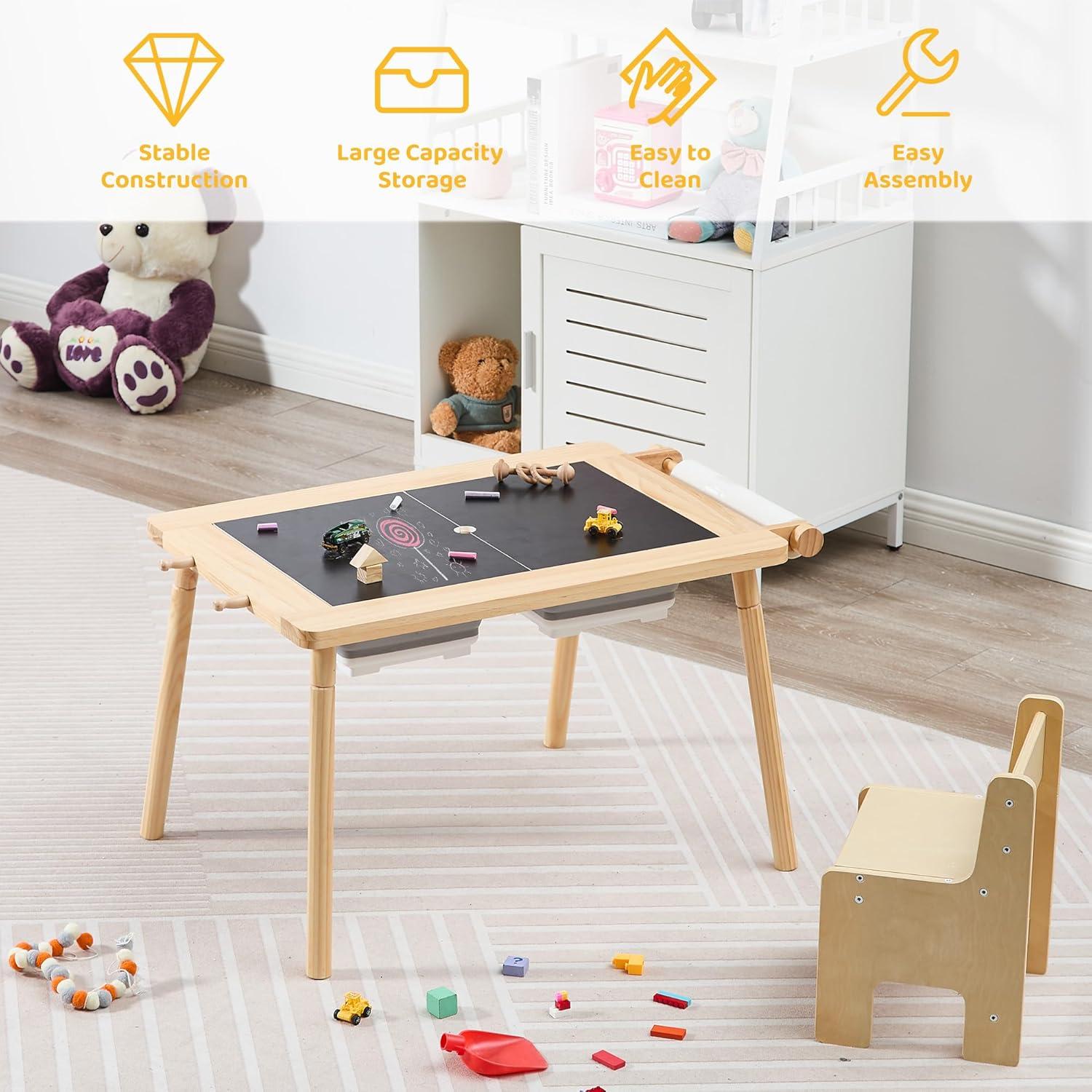Mesa Sensorial Infantil Doreroom con Sillas y Almacenamiento