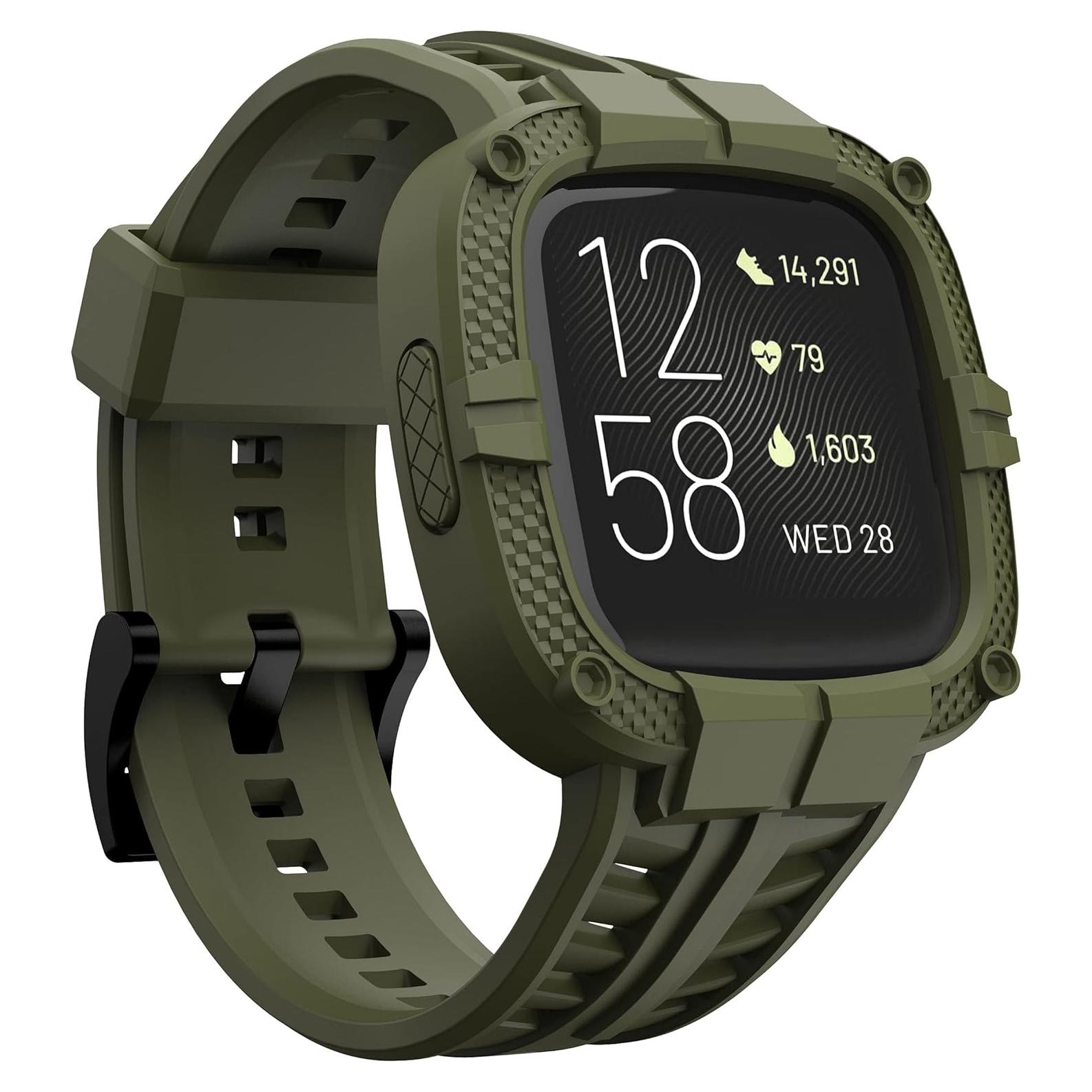 Banda Deportiva GELISHI para Fitbit Versa 2 - Verde Militar