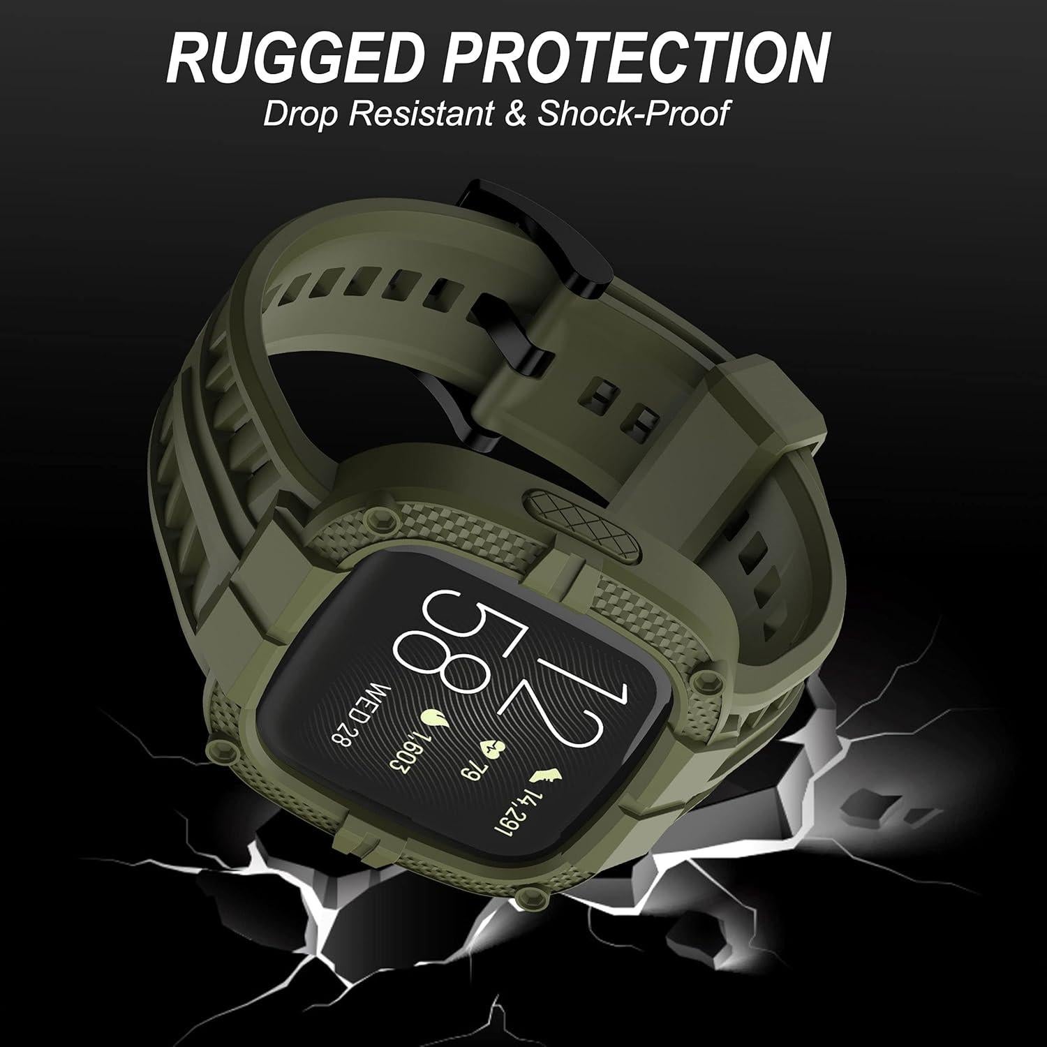 Banda Deportiva GELISHI para Fitbit Versa 2 - Verde Militar