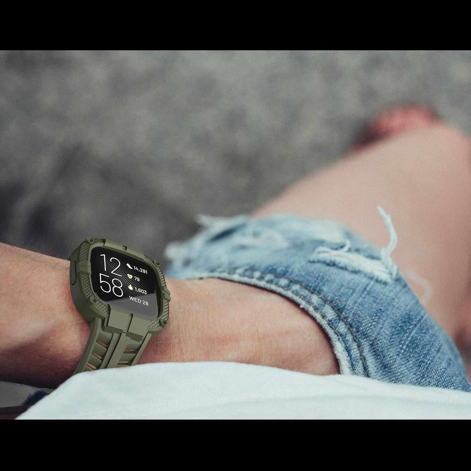 Banda Deportiva GELISHI para Fitbit Versa 2 - Verde Militar