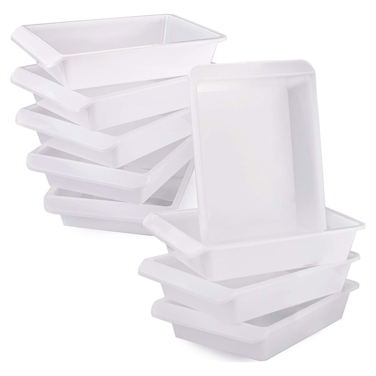 Bandejas de Plástico para Arte Yopay - Paquete de 9 Blancas