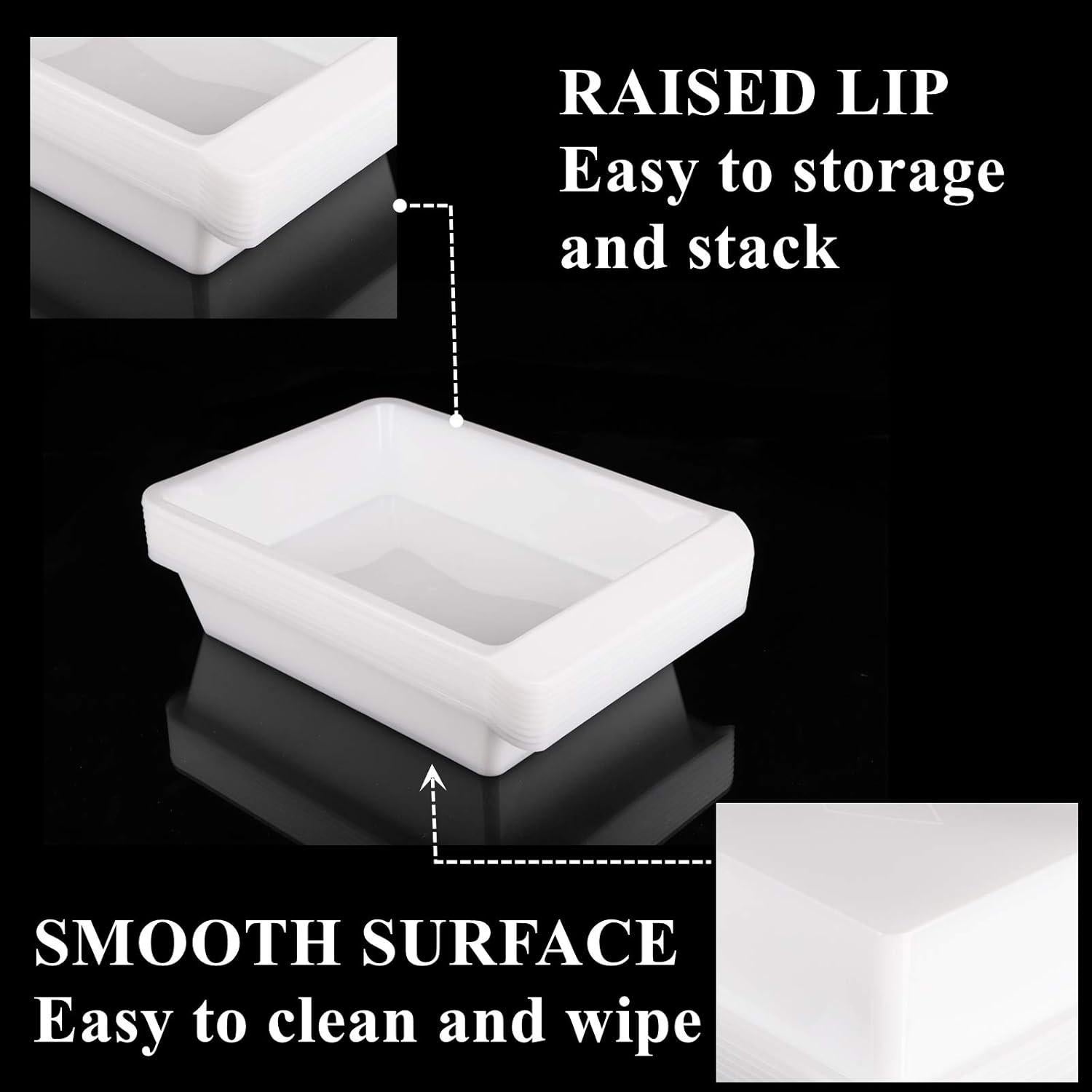 Bandejas de Plástico para Arte Yopay - Paquete de 9 Blancas