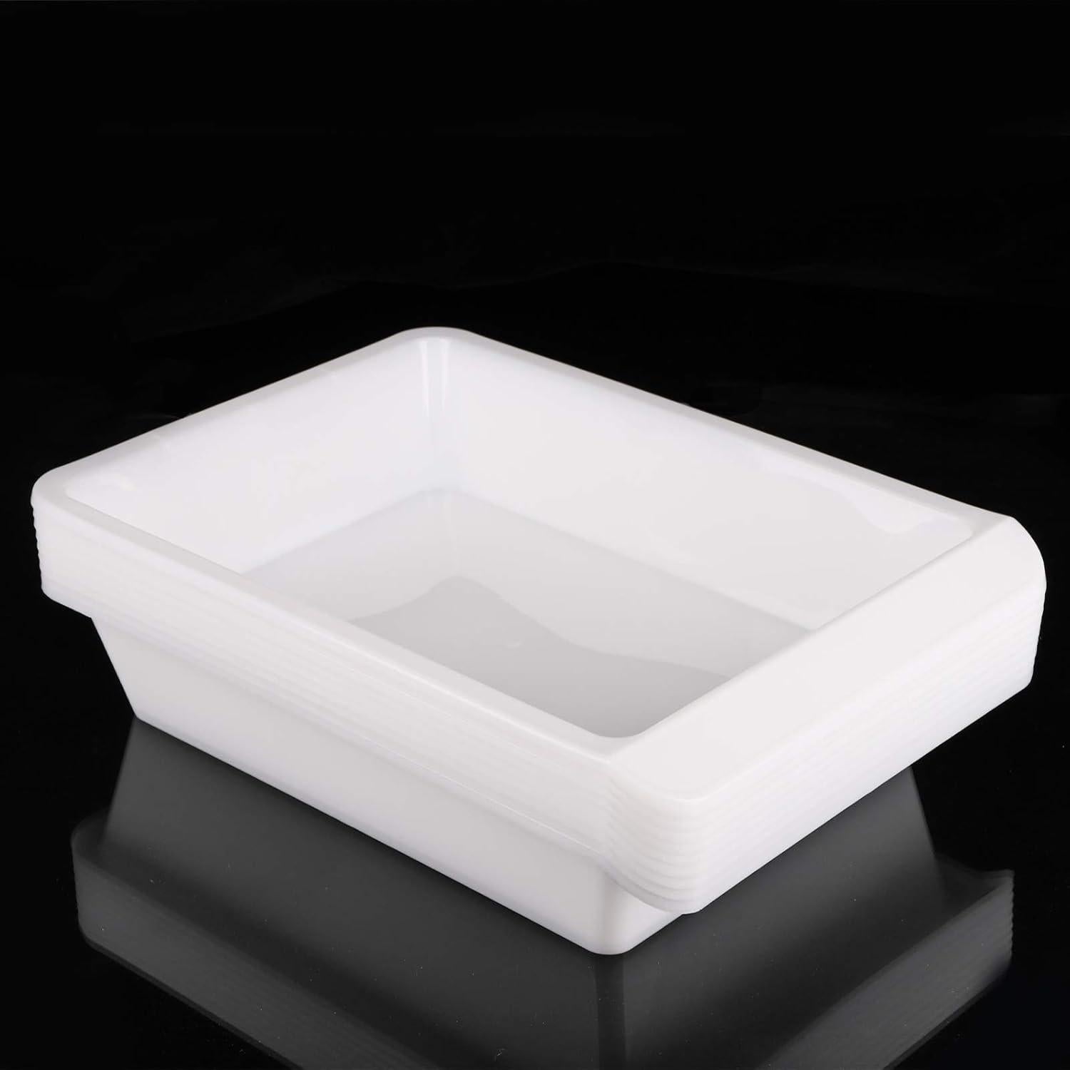 Bandejas de Plástico para Arte Yopay - Paquete de 9 Blancas