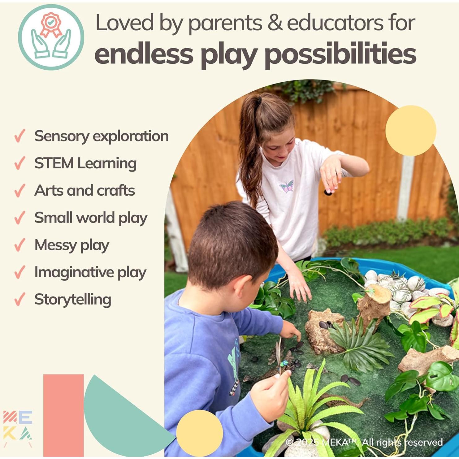 Bandeja Sensorial Tuff MEKA Grande Azul - Mesa de Agua y Arena