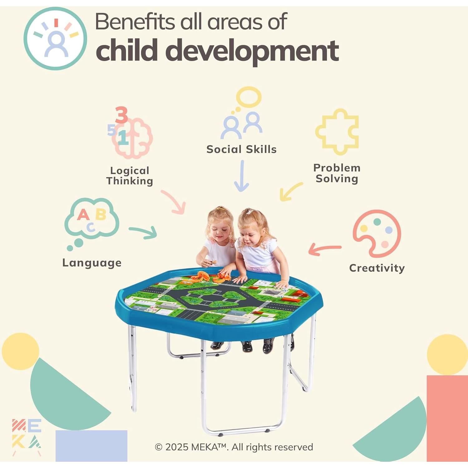 Bandeja Sensorial Tuff MEKA Grande Azul - Mesa de Agua y Arena