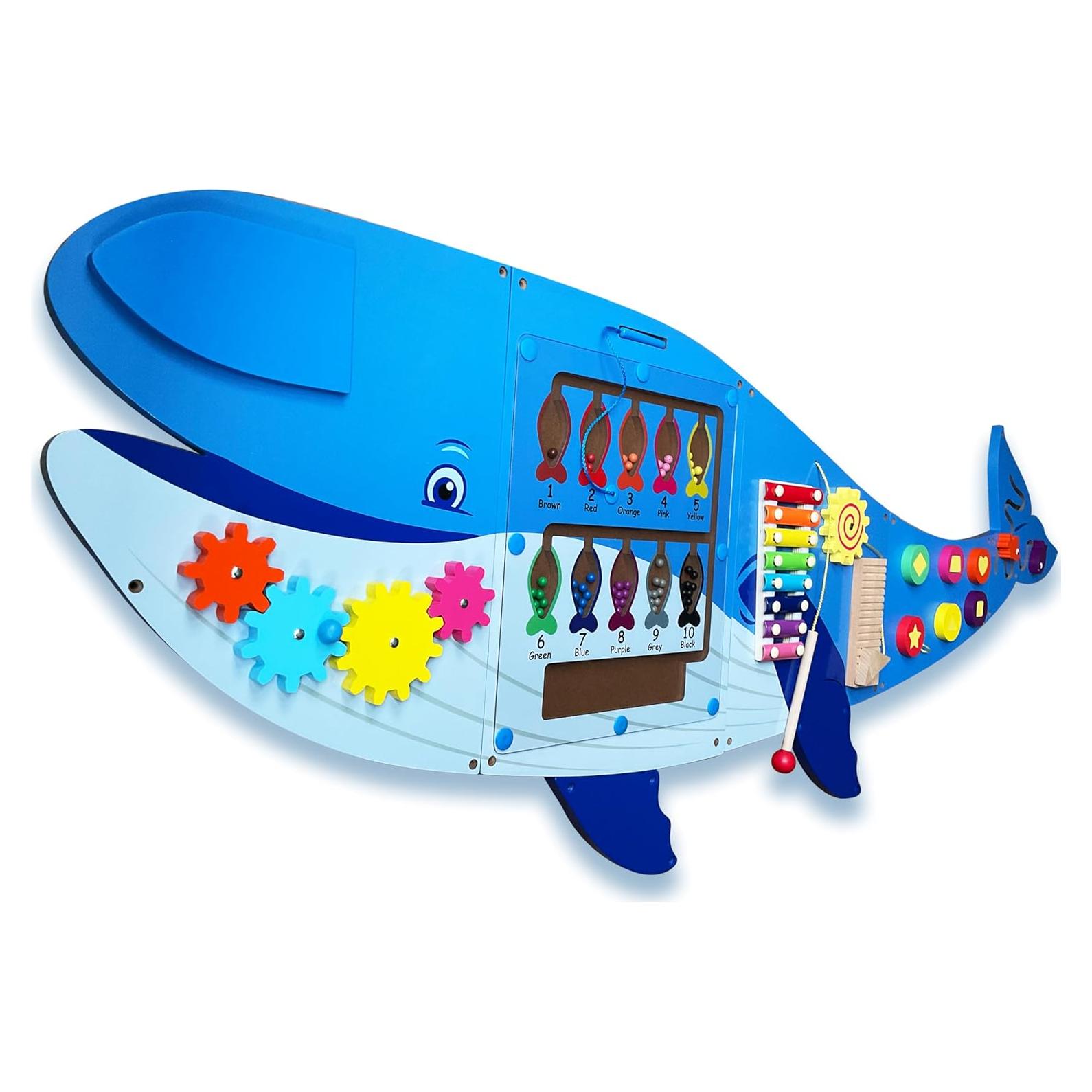 Panel Sensorial de Ballena Molcey para Niños 1-3 Años