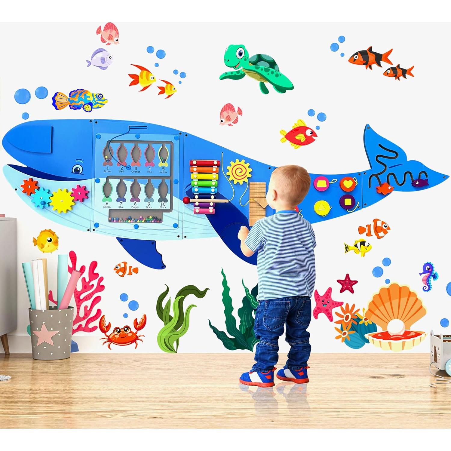 Panel Sensorial de Ballena Molcey para Niños 1-3 Años