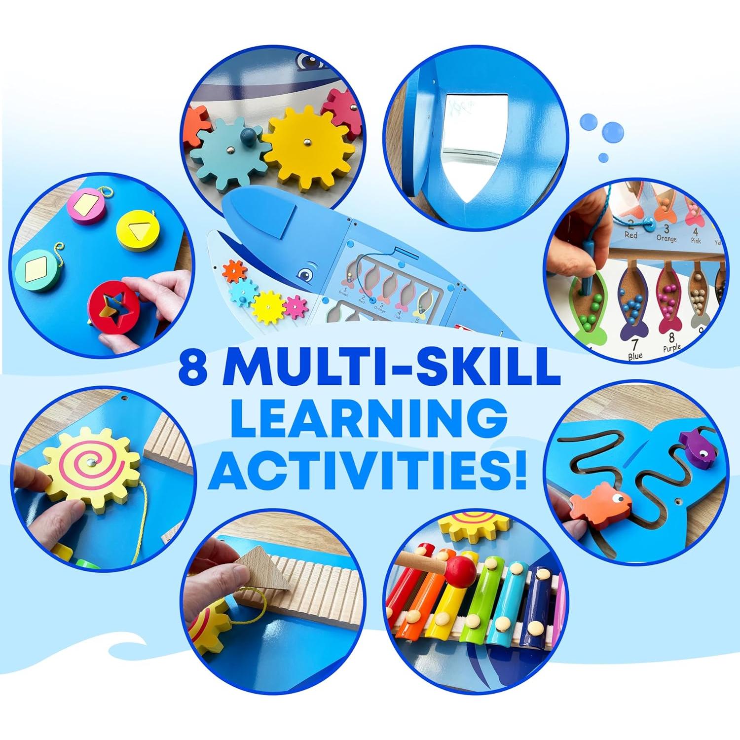 Panel Sensorial de Ballena Molcey para Niños 1-3 Años