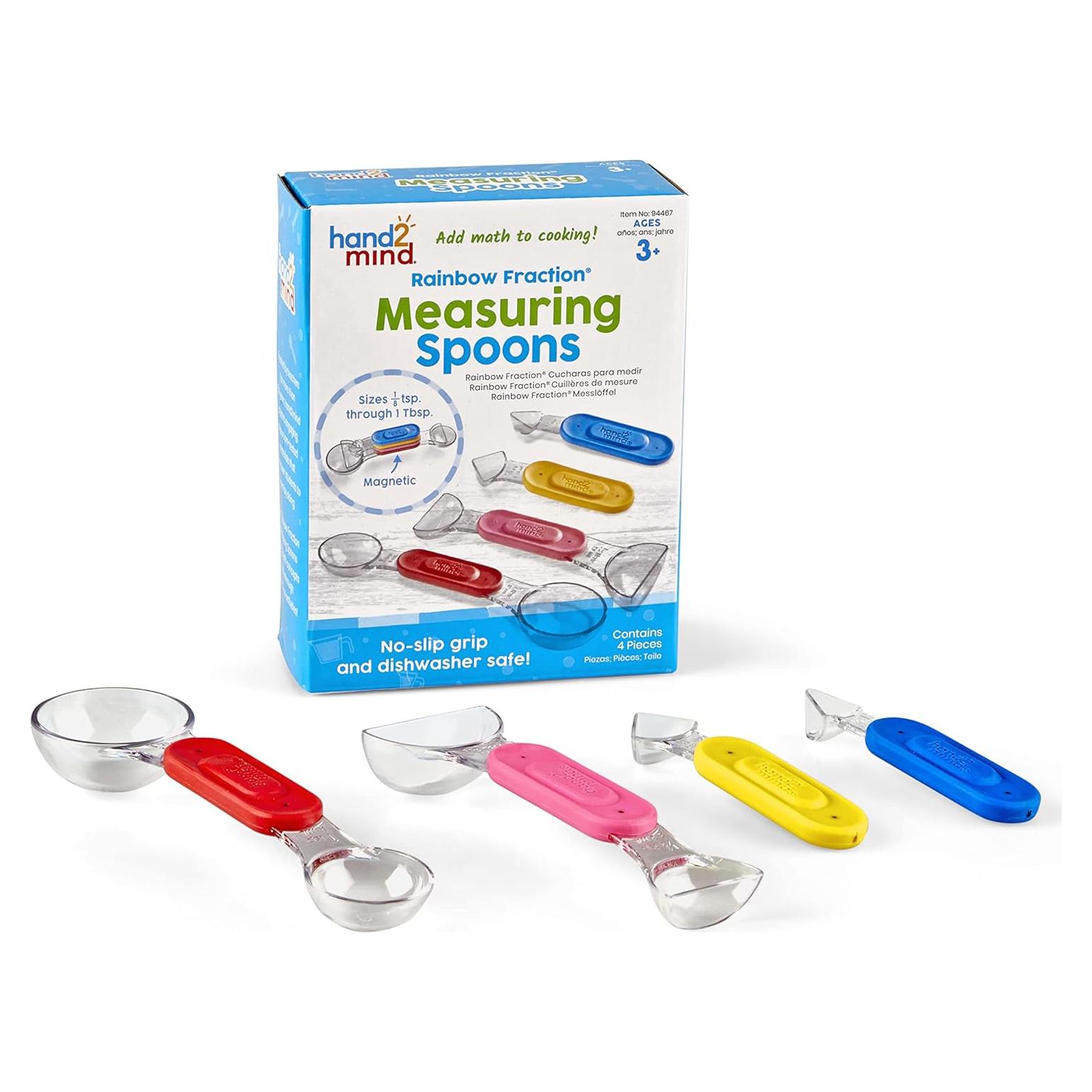 Cucharas Medidoras de Fracciones Arcoíris hand2mind - Juego de 4