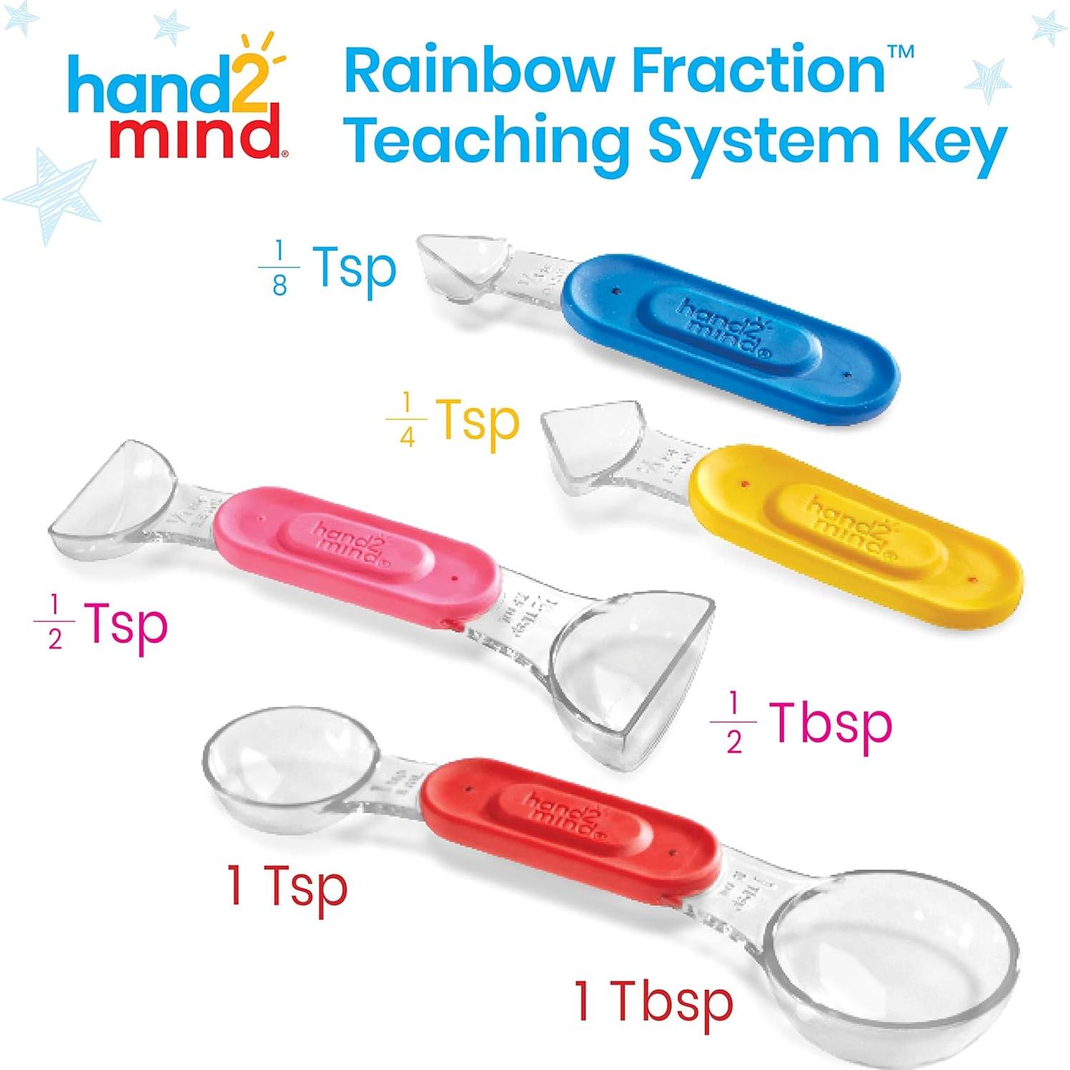 Cucharas Medidoras de Fracciones Arcoíris hand2mind - Juego de 4
