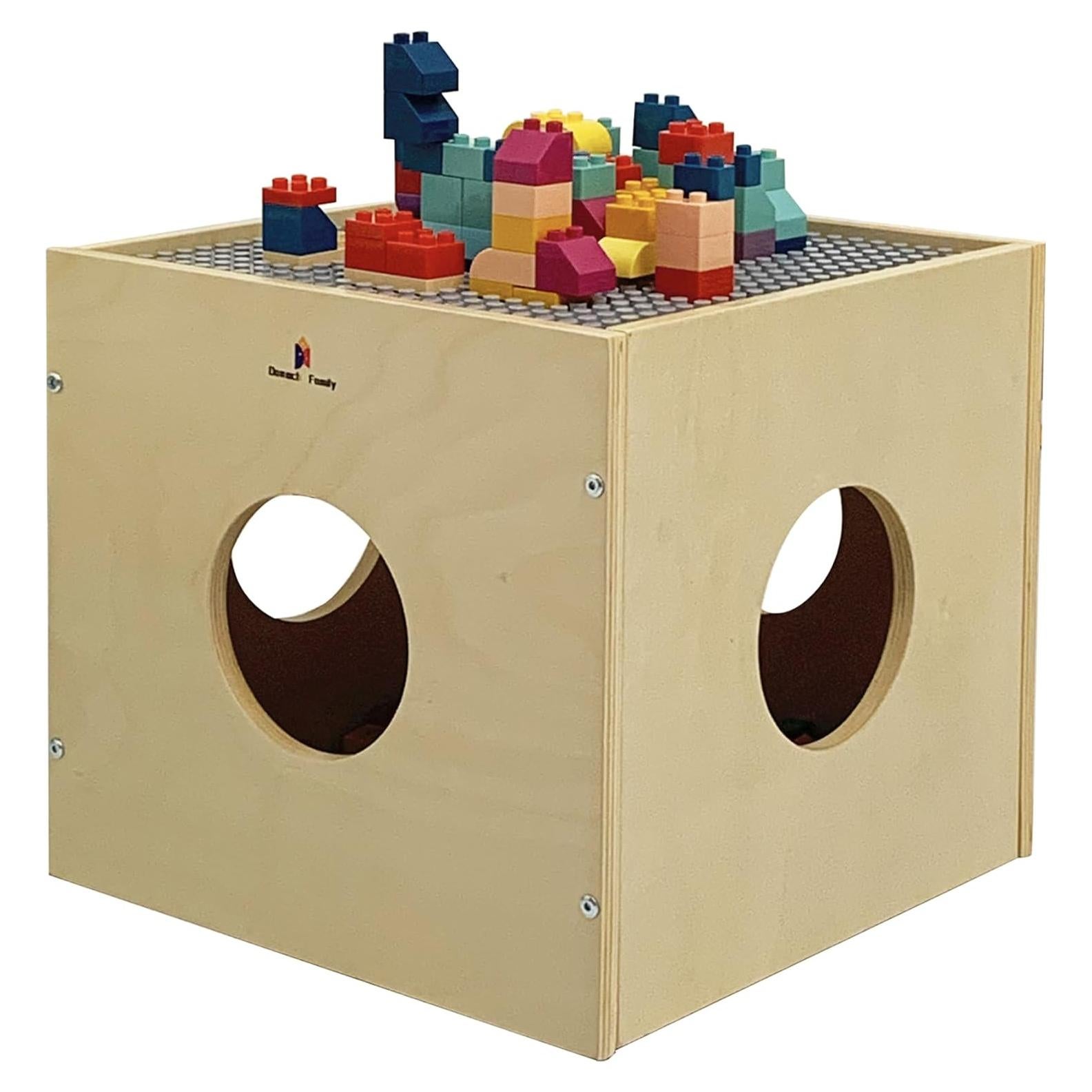 Cubículo de Juego Montessori Damoch 3 en 1 - Mesa, Almacenamiento y Casa para Gatos