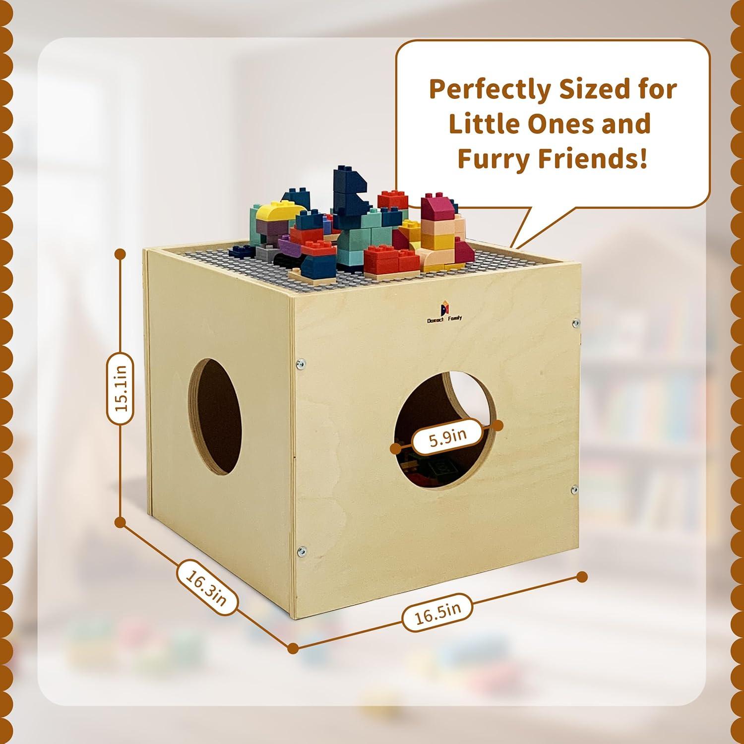 Cubículo de Juego Montessori Damoch 3 en 1 - Mesa, Almacenamiento y Casa para Gatos