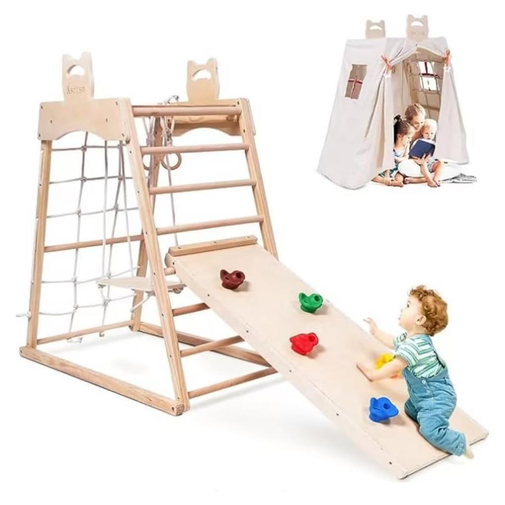 Gimnasio Infantil de Madera Ascism 8 en 1 para Niños